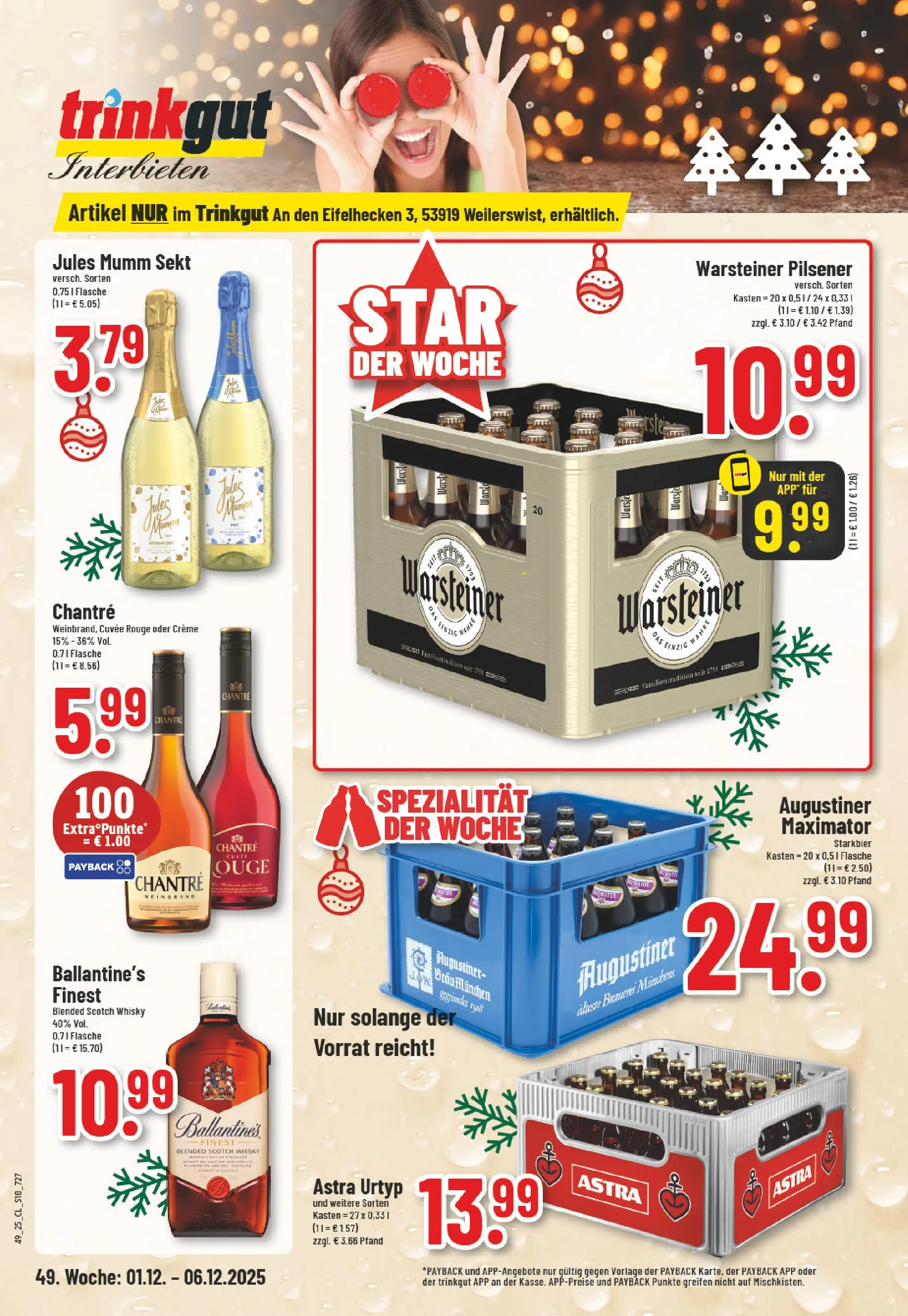 Edeka prospekt Weilerswist	 (ab 01.12.2025) » Angebote Online | Seite: 18 | Produkte: Whisky, Sekt, Astra, Warsteiner