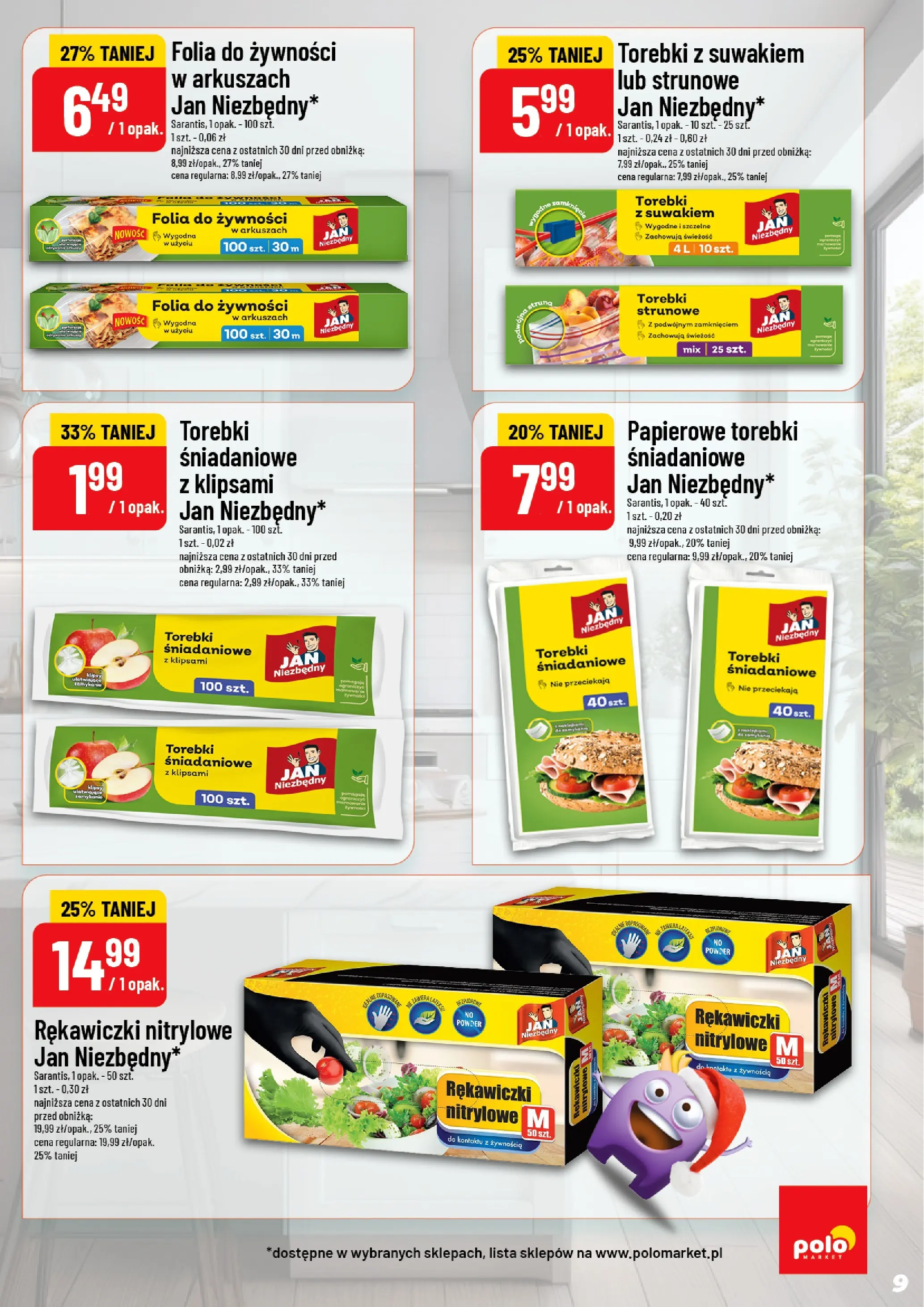 Nowa POLOmarket gazetka od jutra 26.11.2025 (PDF) | Strona: 9 | Produkty: Rękawiczki, Torebki