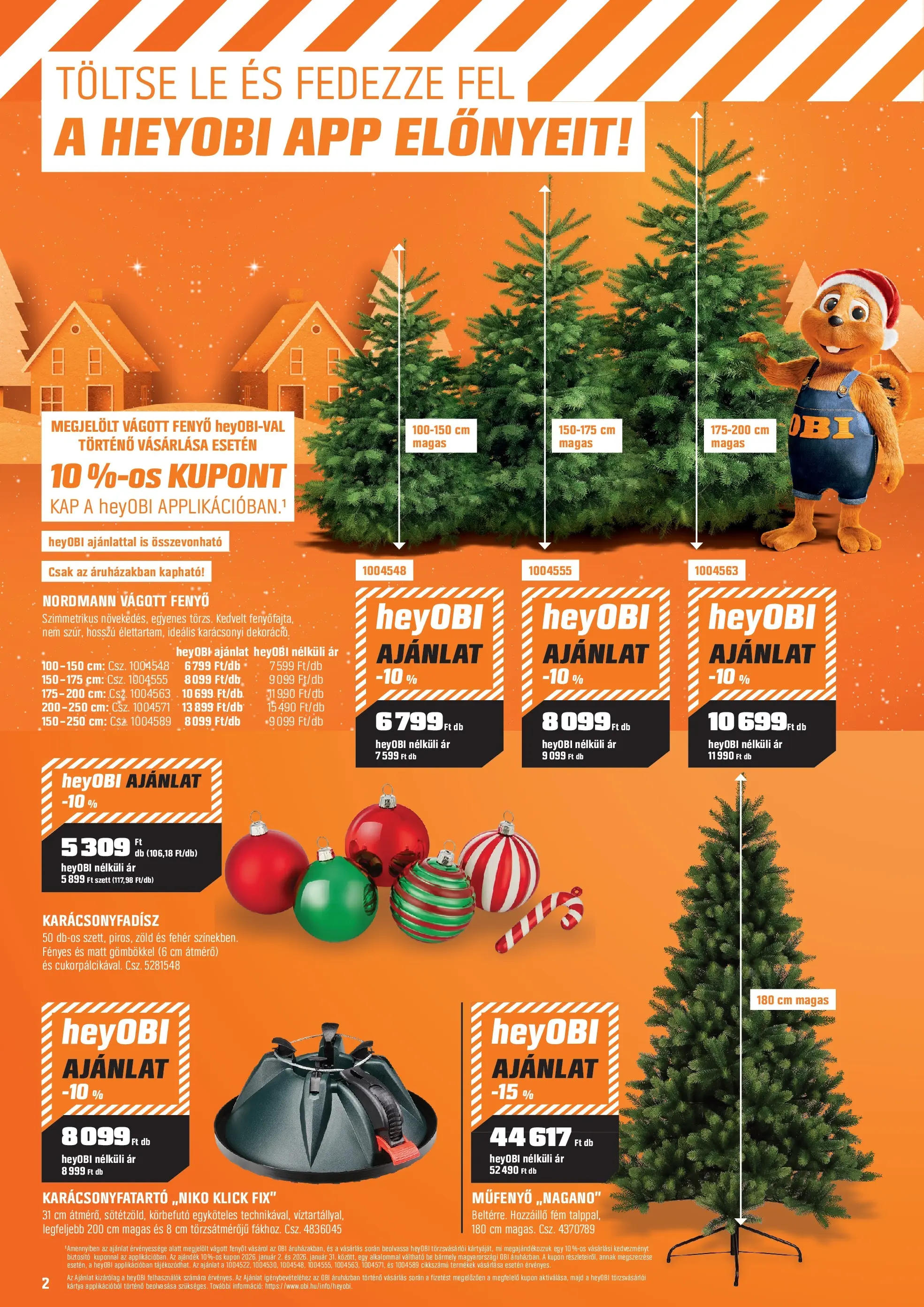 OBI Akciós újság - 2025.12.02. -tól/töl > akció, lapozható szórólap 🛍️ | Oldal: 2 | Termékek: Karácsonyfadísz