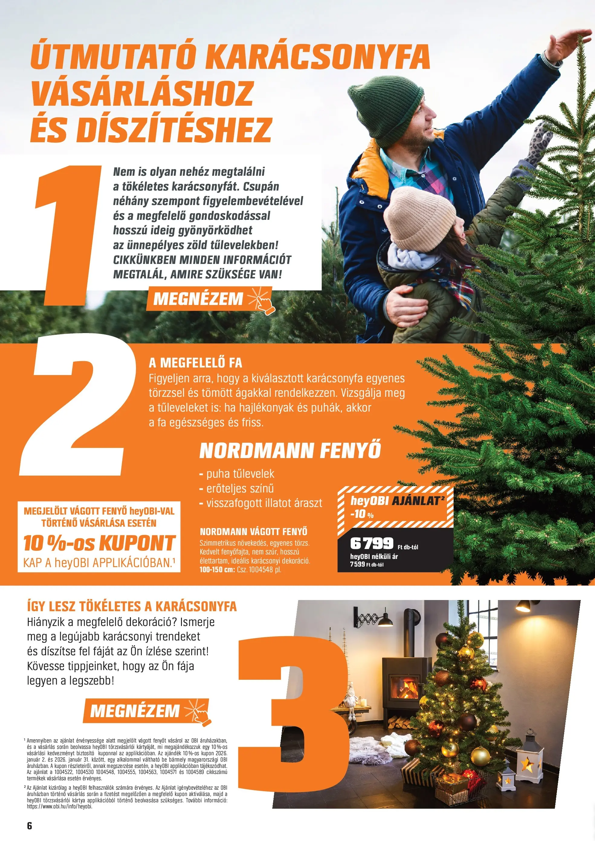OBI Akciós újság - 2025.12.02. -tól/töl > akció, lapozható szórólap 🛍️ | Oldal: 6 | Termékek: Karácsonyfa, Dekoráció