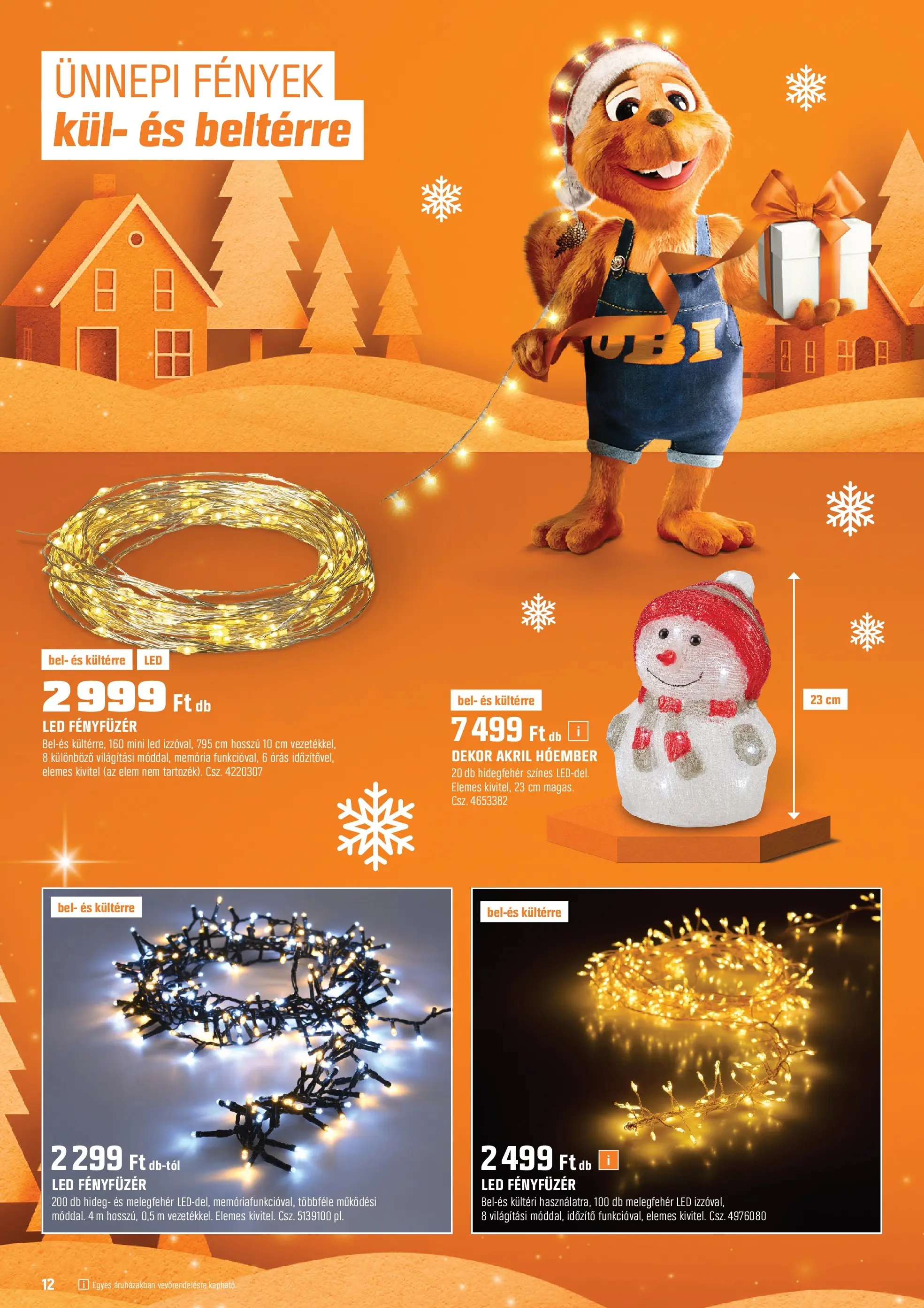 OBI Akciós újság - 2025.12.02. -tól/töl > akció, lapozható szórólap 🛍️ | Oldal: 12 | Termékek: Fényfüzér