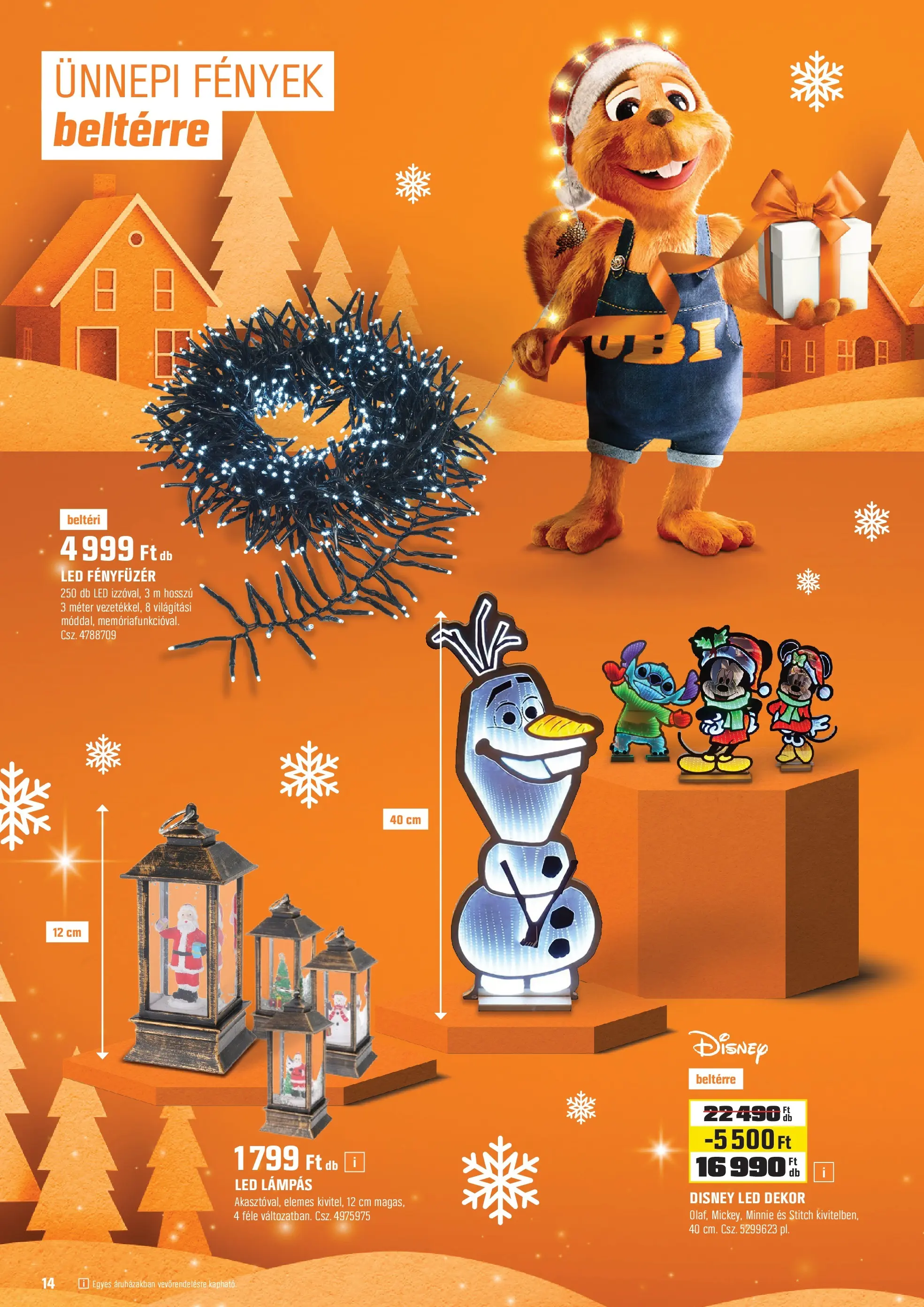 OBI Akciós újság - 2025.12.02. -tól/töl > akció, lapozható szórólap 🛍️ | Oldal: 14 | Termékek: Fényfüzér, Lámpás