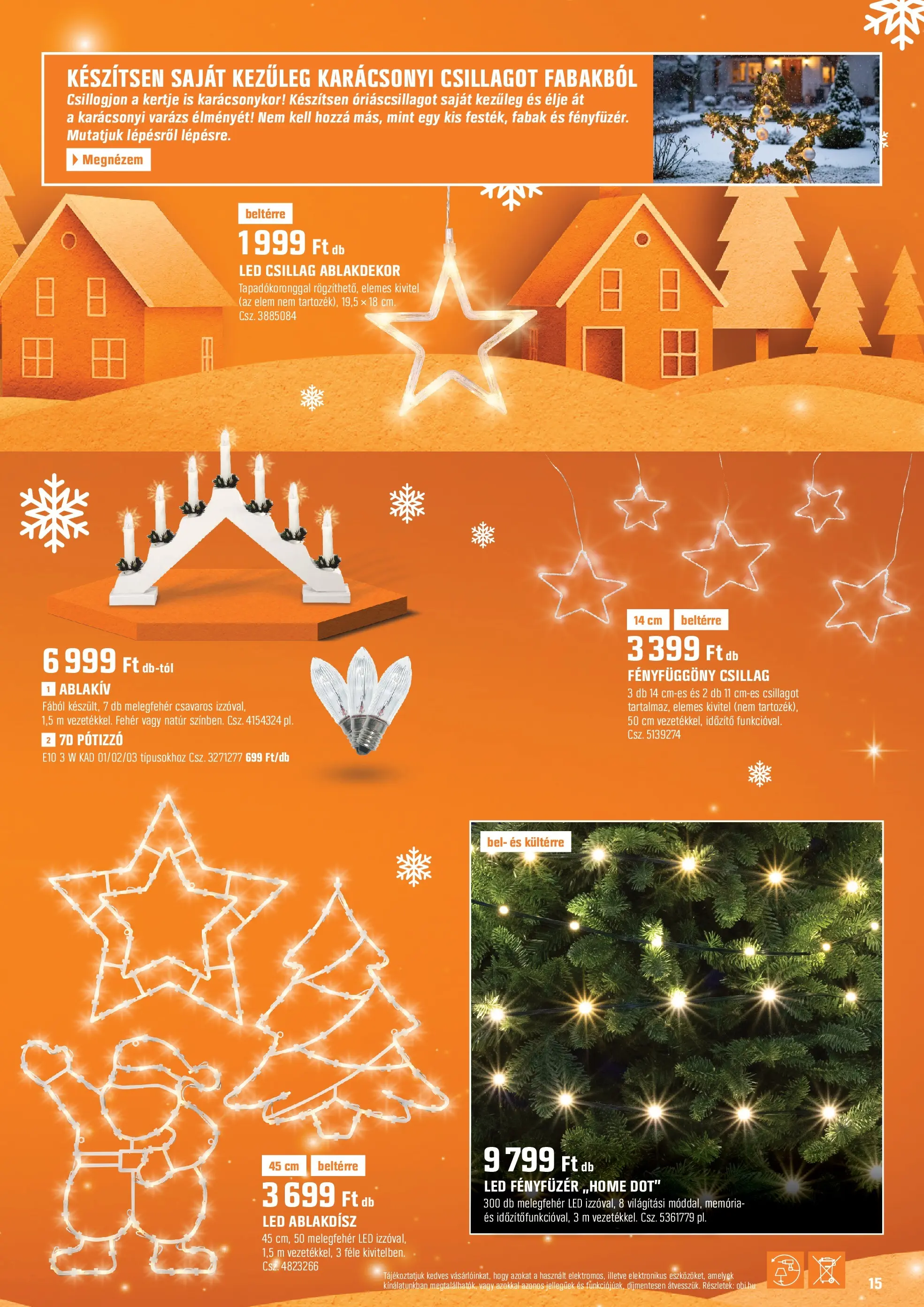 OBI Akciós újság - 2025.12.02. -tól/töl > akció, lapozható szórólap 🛍️ | Oldal: 15 | Termékek: Fényfüzér