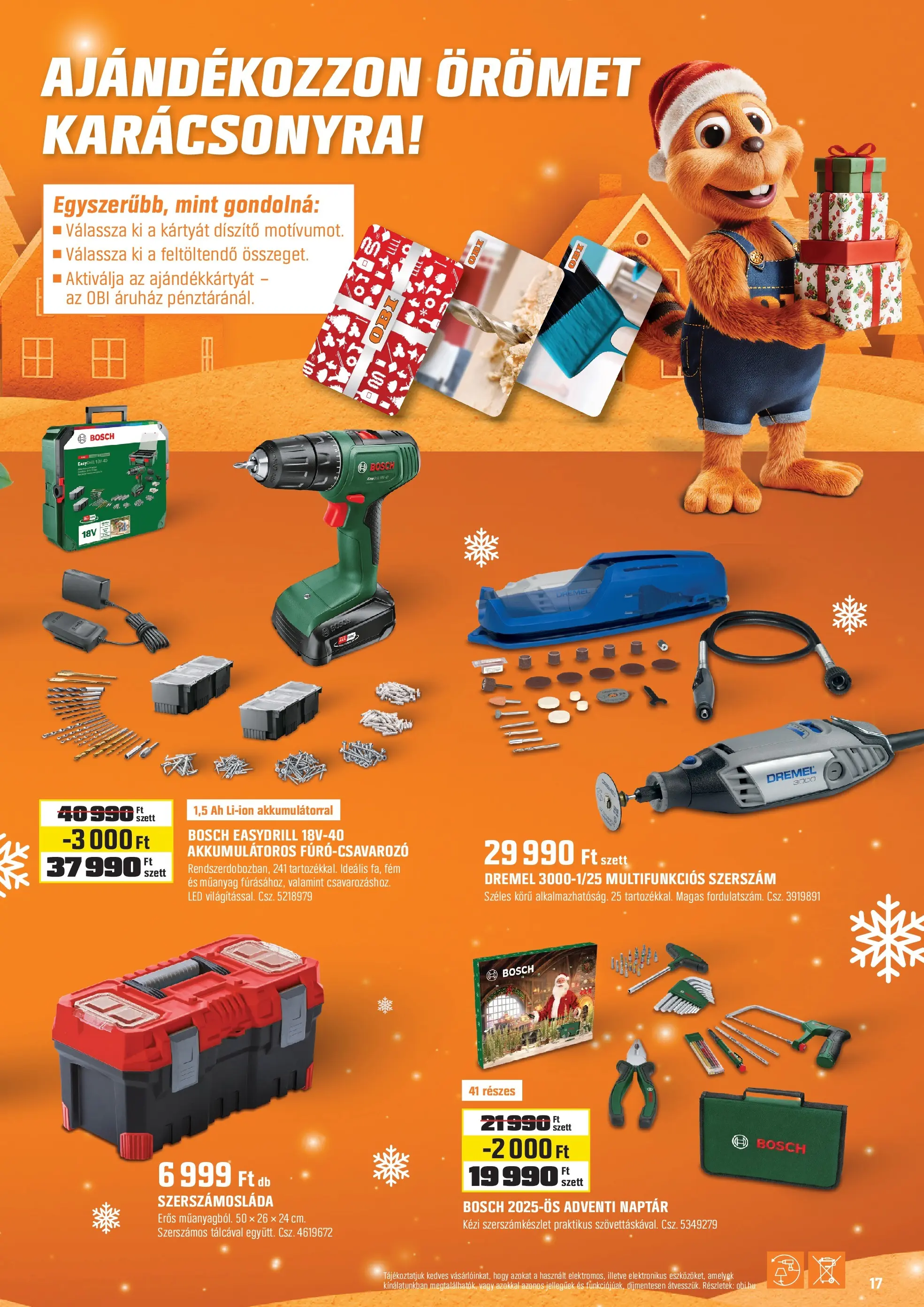 OBI Akciós újság - 2025.12.02. -tól/töl > akció, lapozható szórólap 🛍️ | Oldal: 17 | Termékek: Szerszámosláda