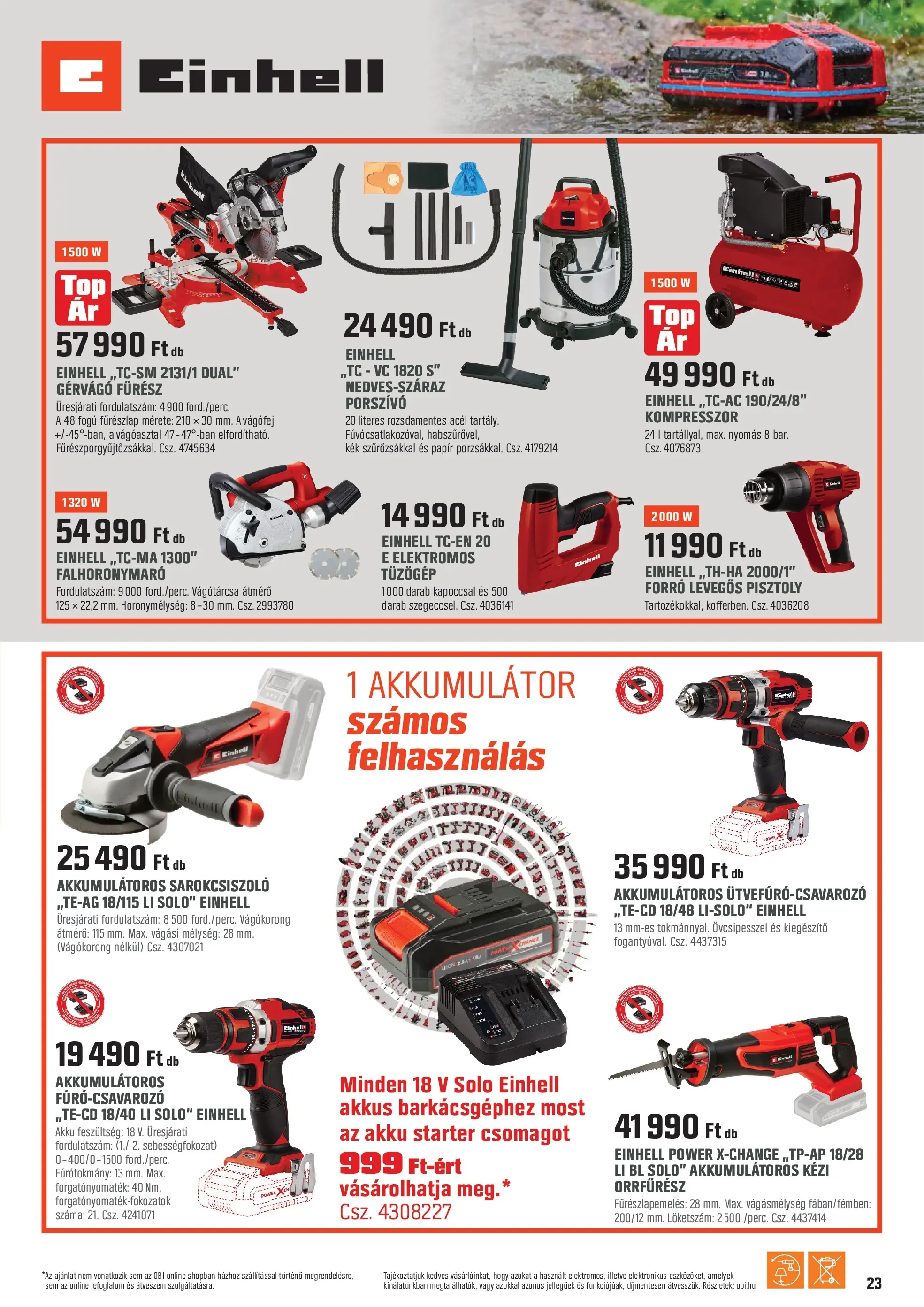 OBI Akciós újság - 2025.12.02. -tól/töl > akció, lapozható szórólap 🛍️ | Oldal: 23 | Termékek: Kompresszor, Porszívó, Sarokcsiszoló, Akkumulátor