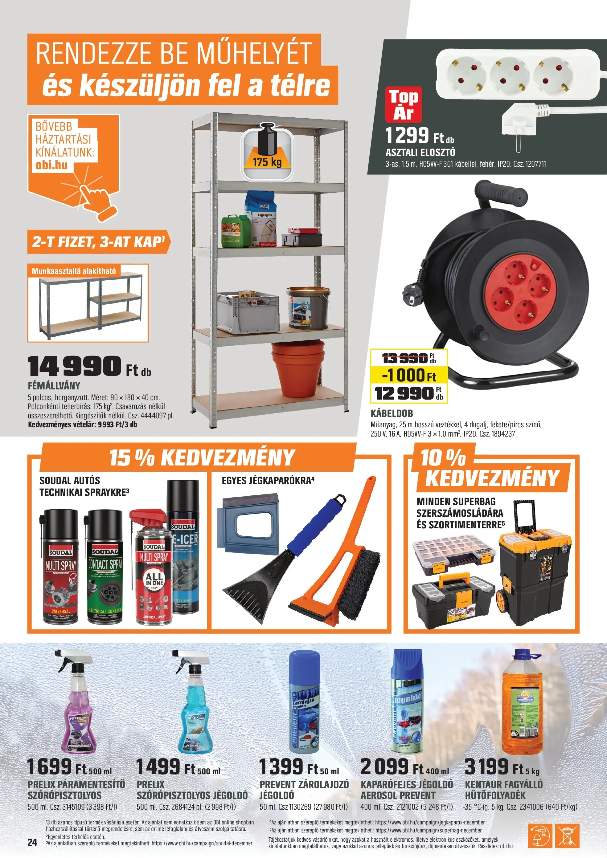 OBI Akciós újság - 2025.12.02. -tól/töl > akció, lapozható szórólap 🛍️ | Oldal: 24 | Termékek: Páramentesítő