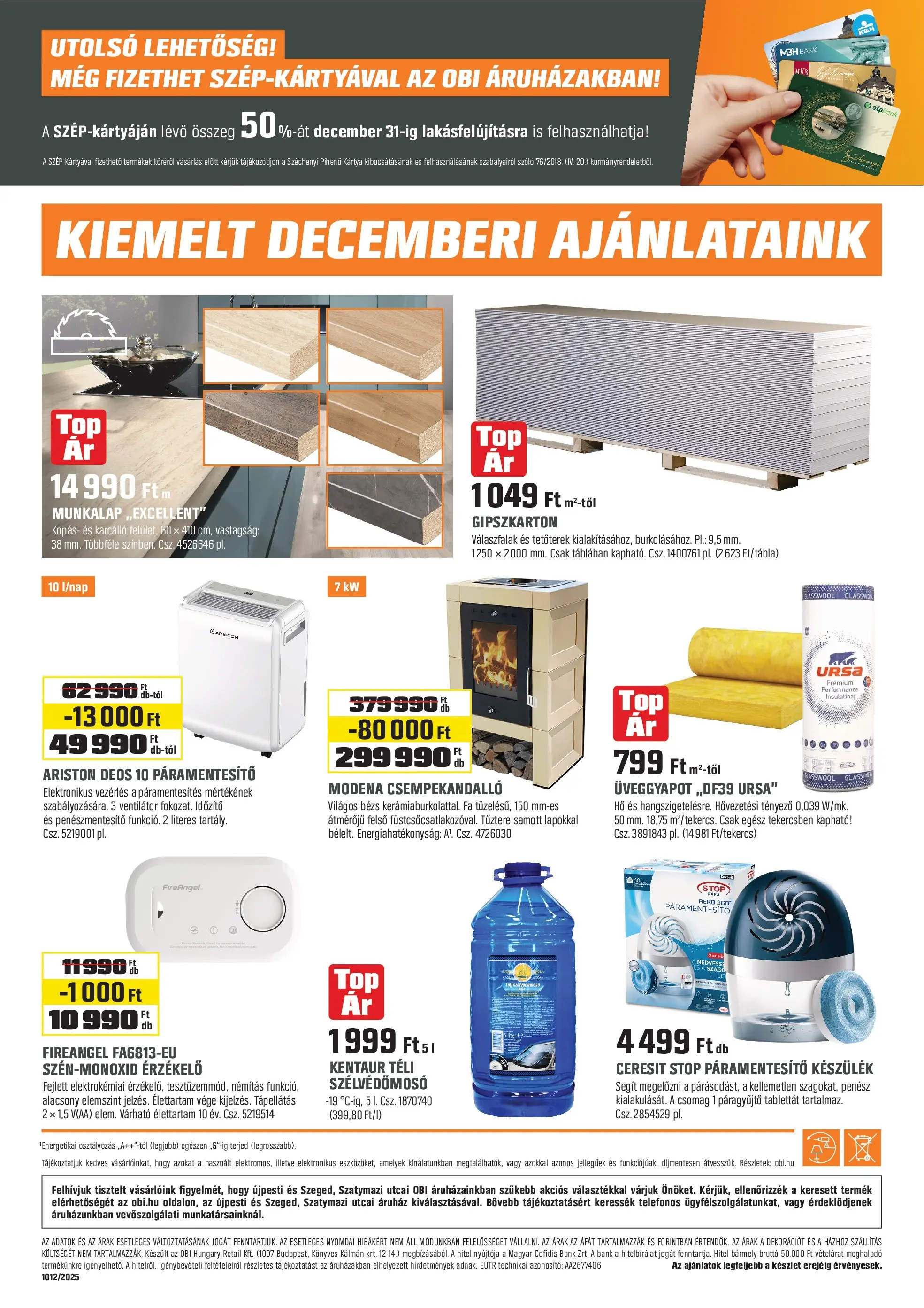 OBI Akciós újság - 2025.12.02. -tól/töl > akció, lapozható szórólap 🛍️ | Oldal: 28 | Termékek: Páramentesítő, Szőlő, Ventilátor, Gipszkarton