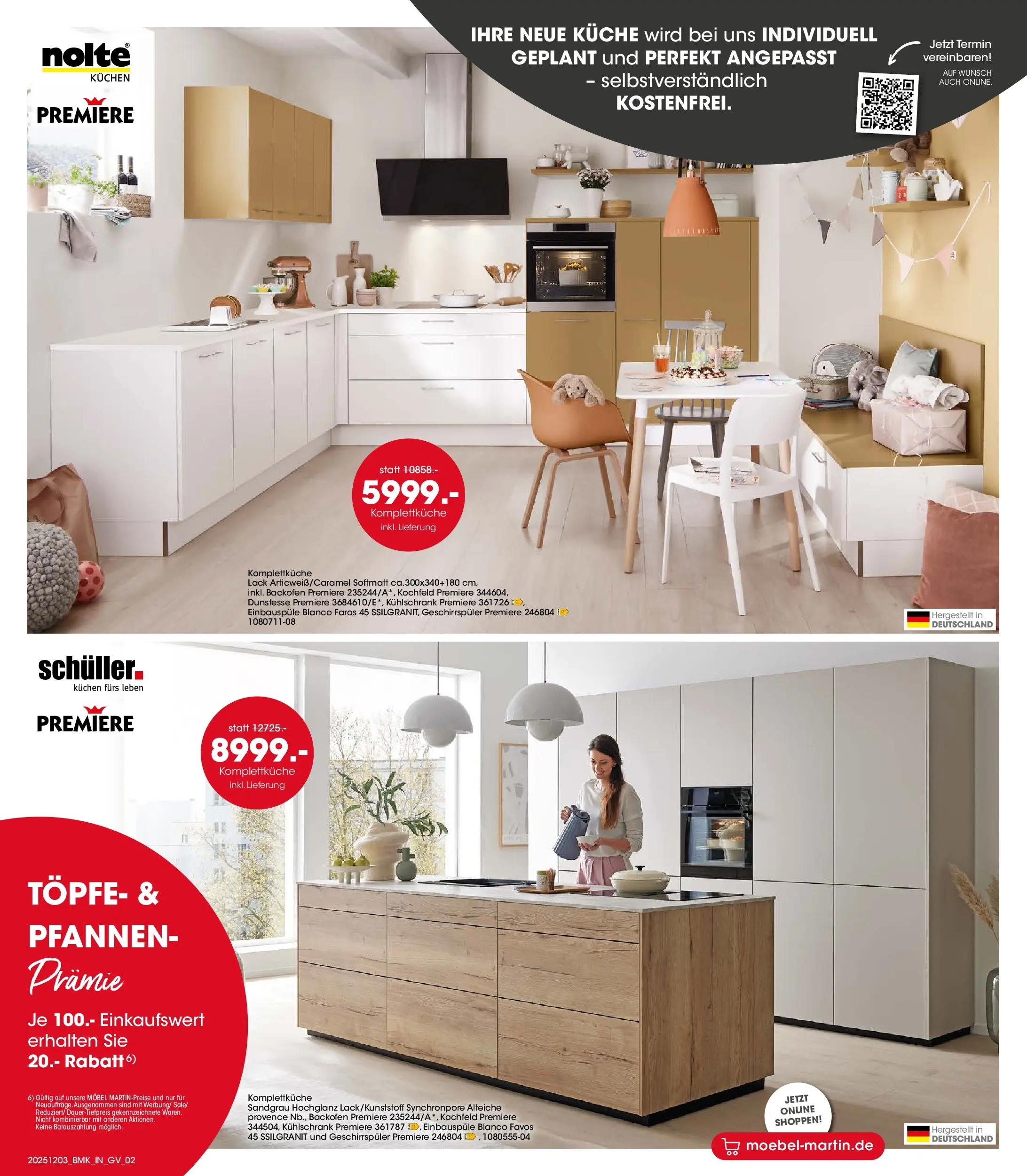 Möbel Martin Küchenmesse (ab 03.12.2025) zum Blättern | Seite: 2 | Produkte: Küche, Kühlschrank, Kochfeld, Kuchen