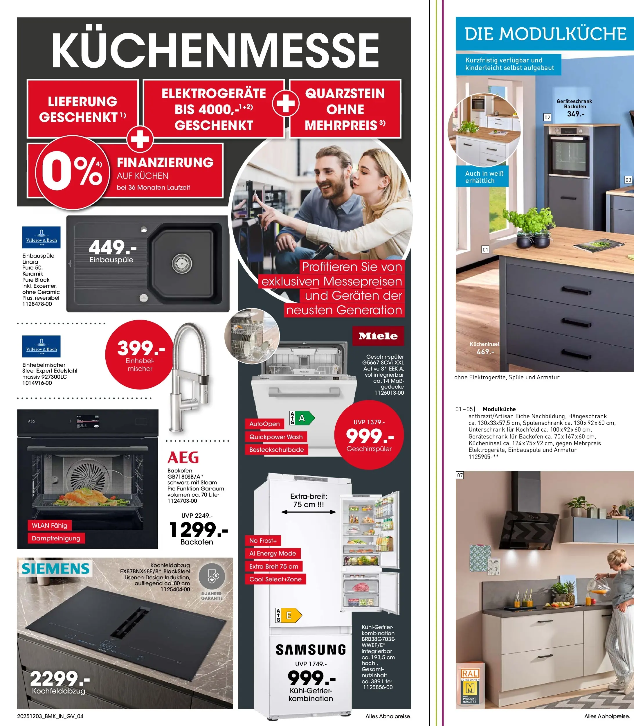 Möbel Martin Küchenmesse (ab 03.12.2025) zum Blättern | Seite: 4 | Produkte: Miele, Geschirrspüler, Backofen, Kuchen