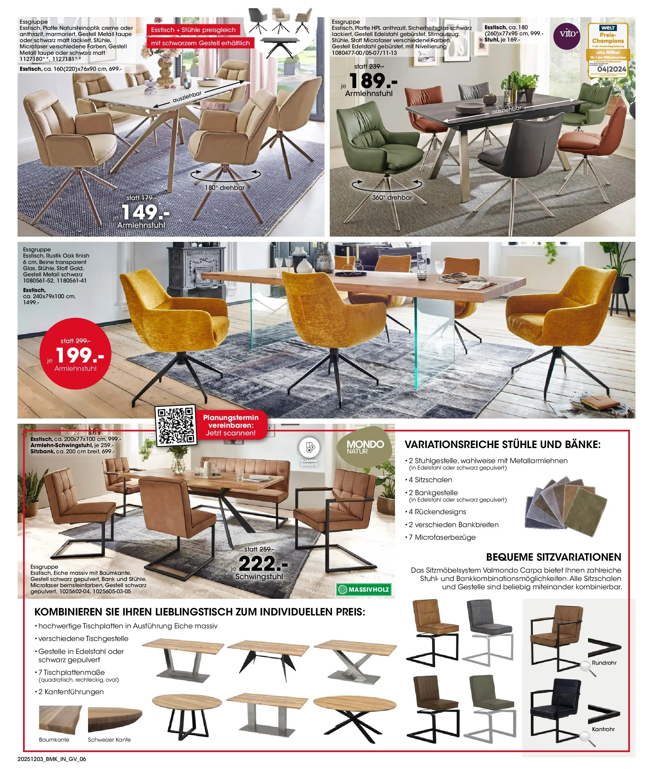 Möbel Martin Küchenmesse (ab 03.12.2025) zum Blättern | Seite: 6 | Produkte: Esstisch, Stuhl, Finish, Creme