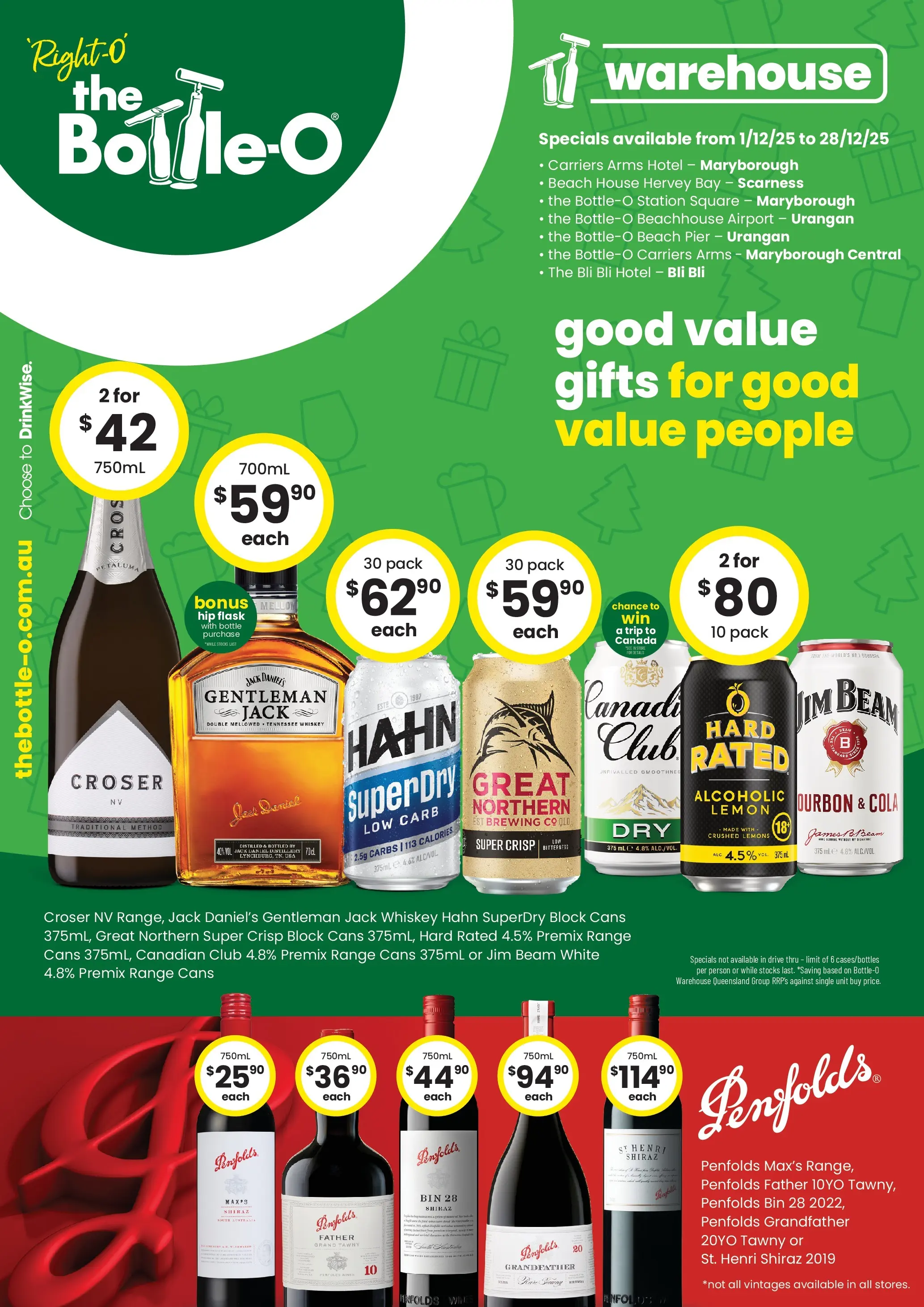 The Bottle-O Catalogue Wondunna, Maryborough, Bli Bli - 01/12/2025 > weekly / monthly specials | Page: 1 | Products: Whiskey, Lemon