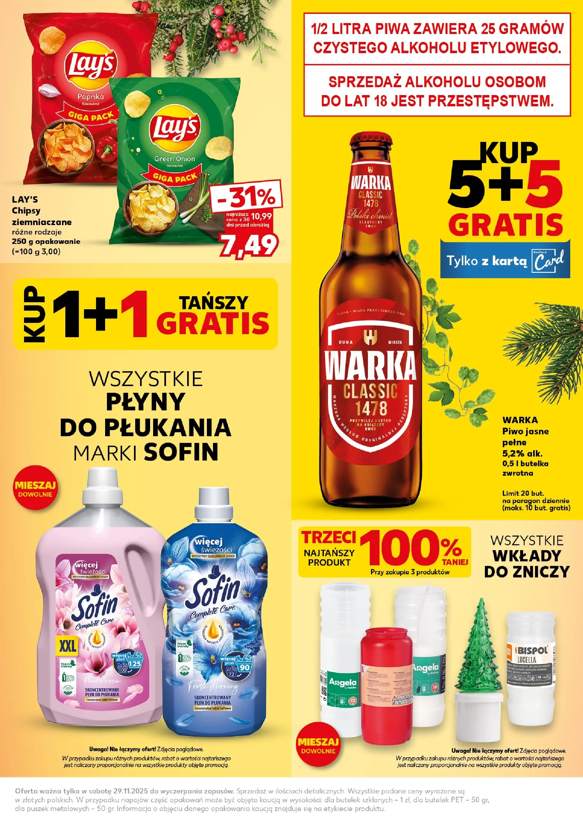 Kaufland gazetka (29.11.2025) od jutra ✳️ BLACK FRIDAY | Strona: 3 | Produkty: Karta, Chipsy, Zapach, Piwo