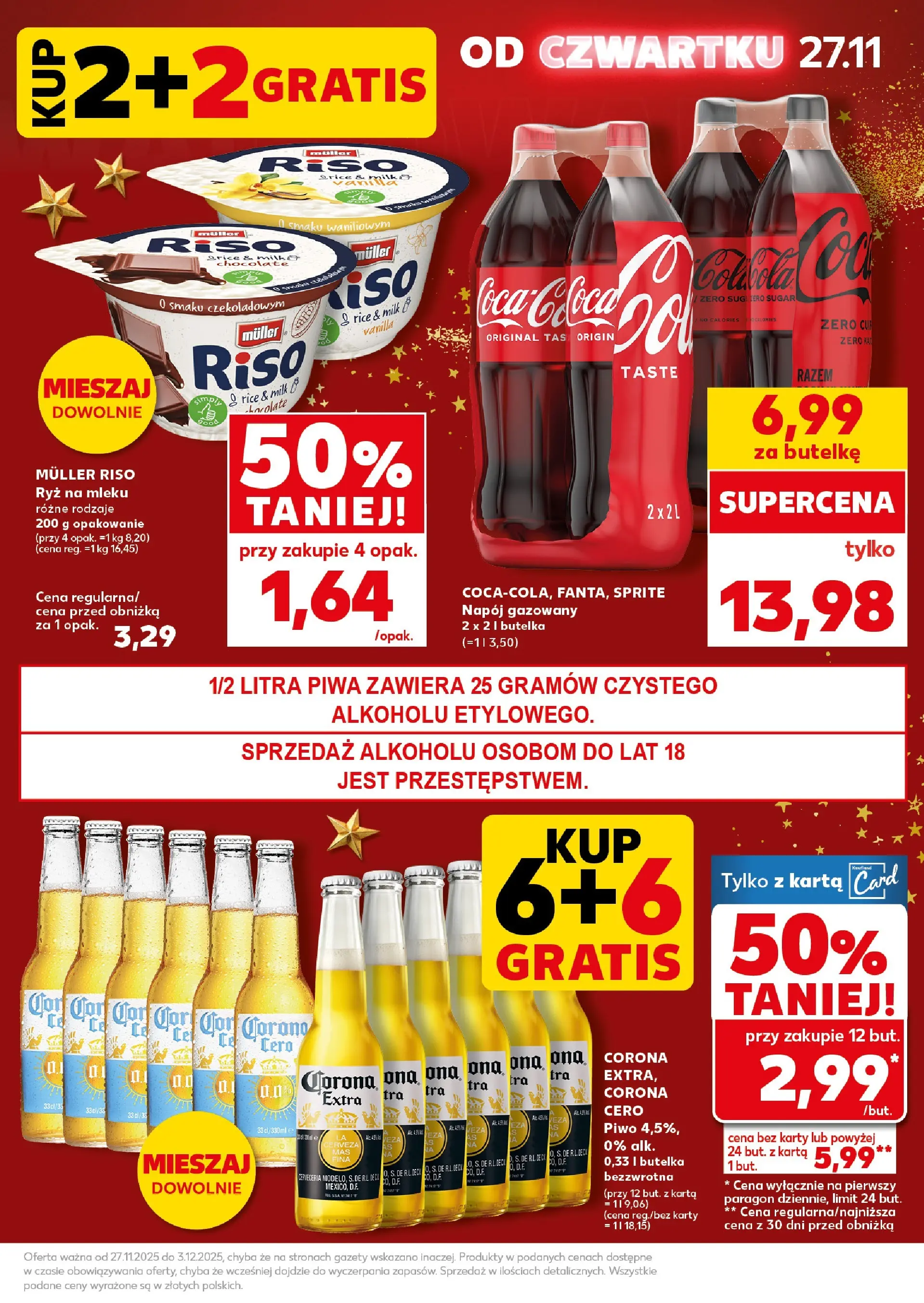 Kaufland gazetka (29.11.2025) od jutra ✳️ BLACK FRIDAY | Strona: 7 | Produkty: Karta, Sprite, Piwo, Ryż