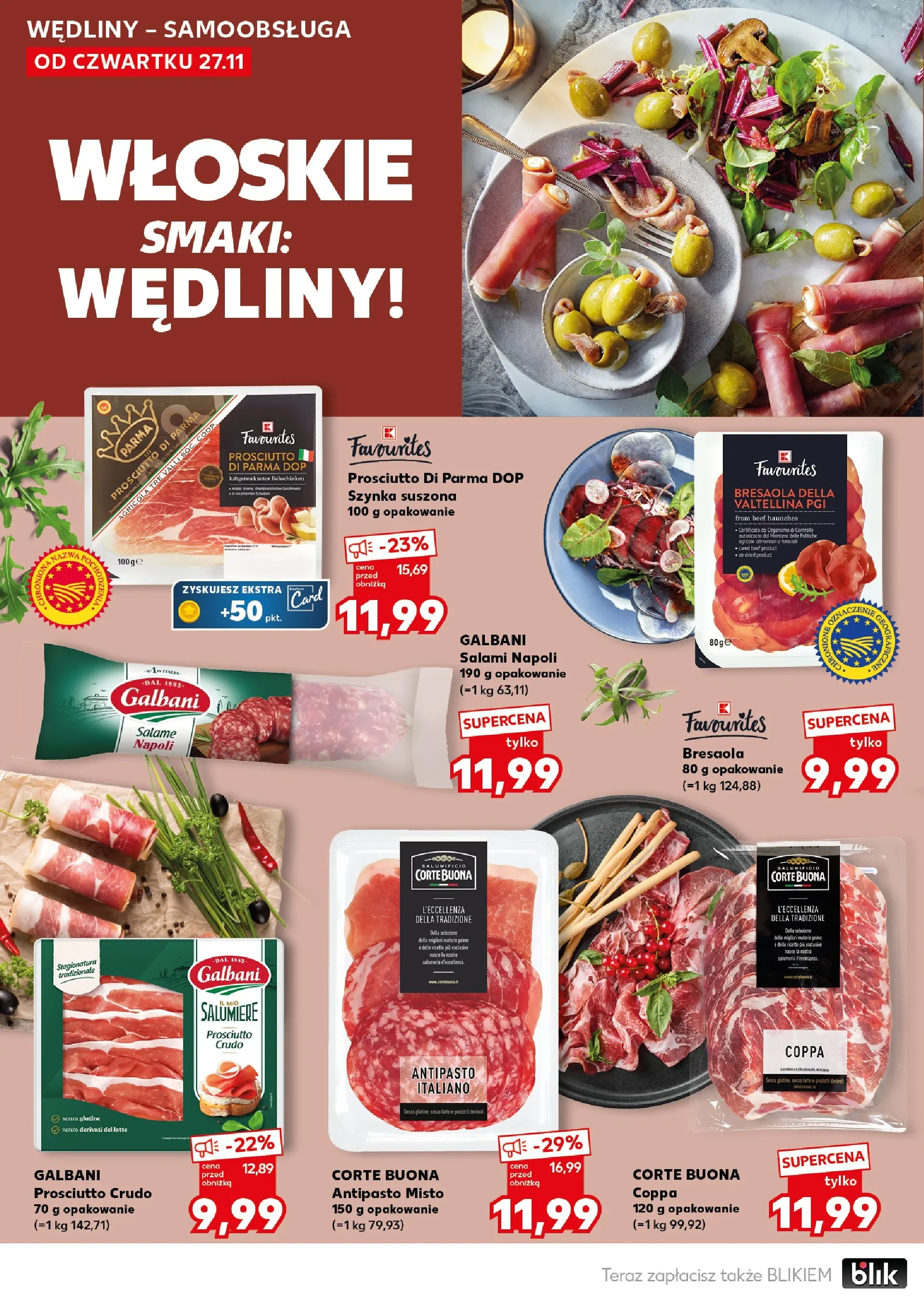 Kaufland gazetka (29.11.2025) od jutra ✳️ BLACK FRIDAY | Strona: 18 | Produkty: Szynka, Prosciutto, Salami, Wędliny