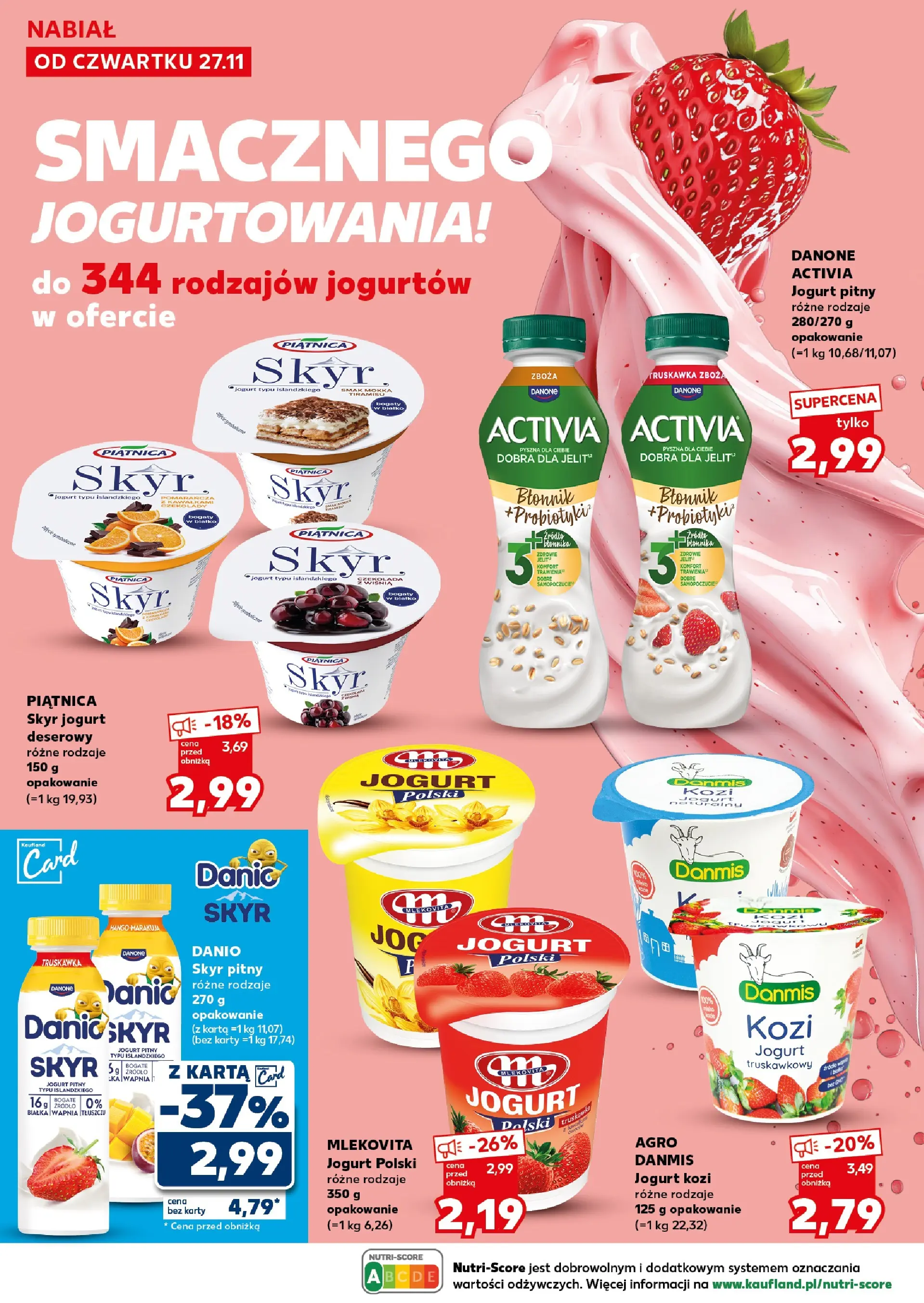 Kaufland gazetka (29.11.2025) od jutra ✳️ BLACK FRIDAY | Strona: 20 | Produkty: Karta, Jogurt, Truskawki, Skyr
