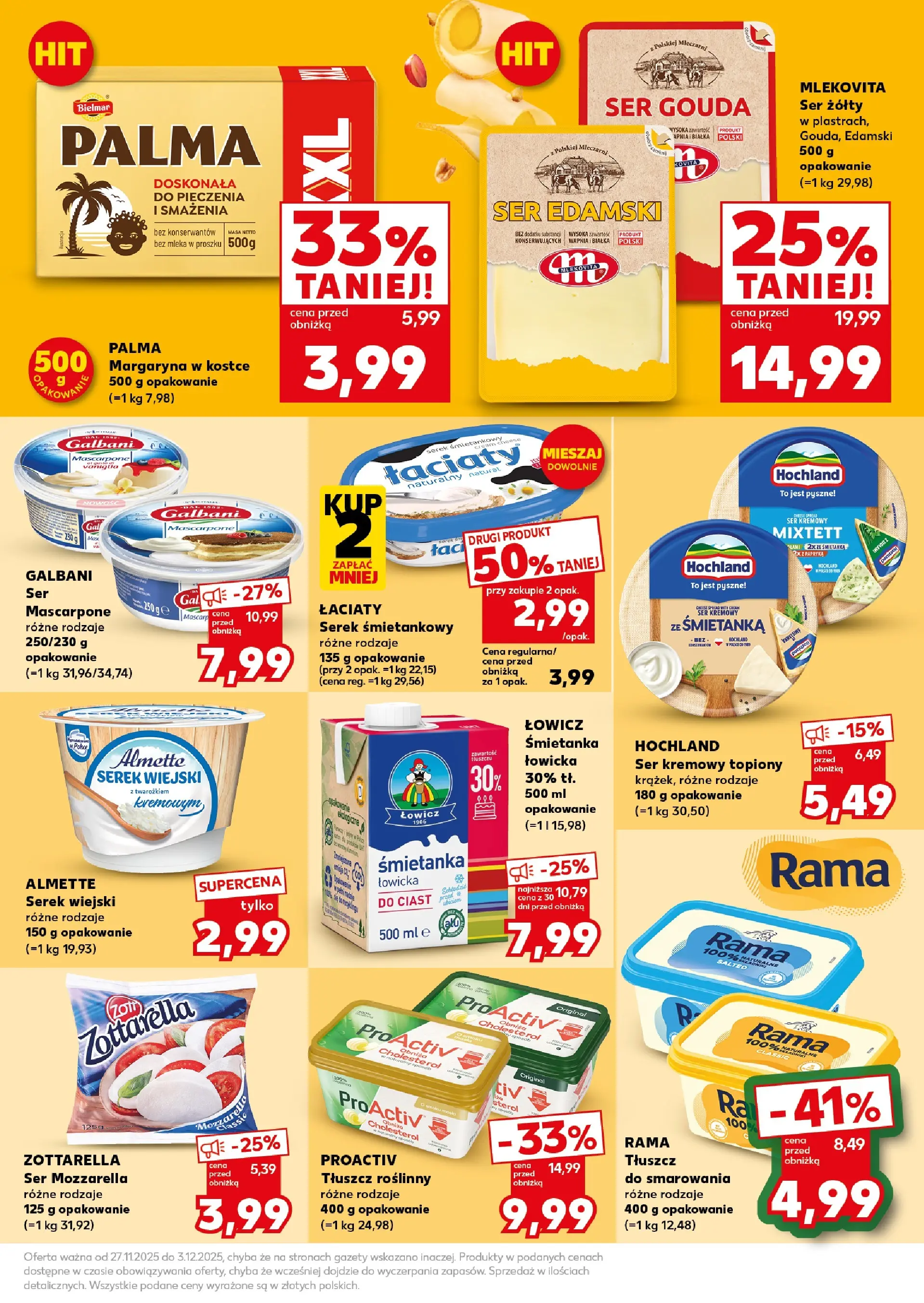Kaufland gazetka (29.11.2025) od jutra ✳️ BLACK FRIDAY | Strona: 21 | Produkty: Mleka, Serek wiejski, Margaryna, Ser edamski