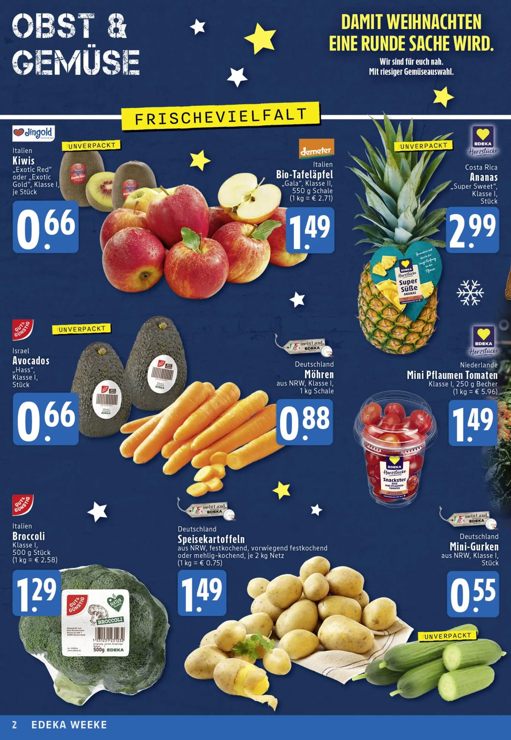 Edeka prospekt Köln	 (ab 01.12.2025) » Angebote Online | Seite: 2 | Produkte: Ananas, Tomaten, Mohren, Obst
