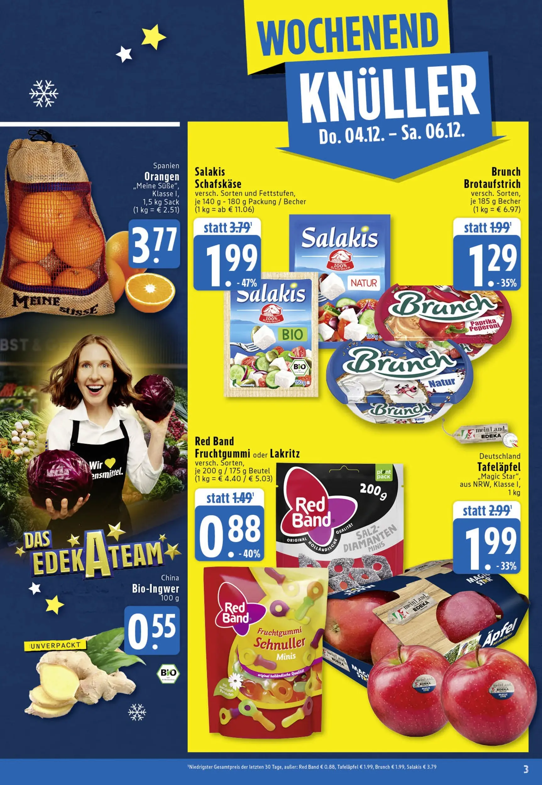 Edeka prospekt Köln	 (ab 01.12.2025) » Angebote Online | Seite: 3 | Produkte: Äpfel, Orangen, Paprika, Salakis