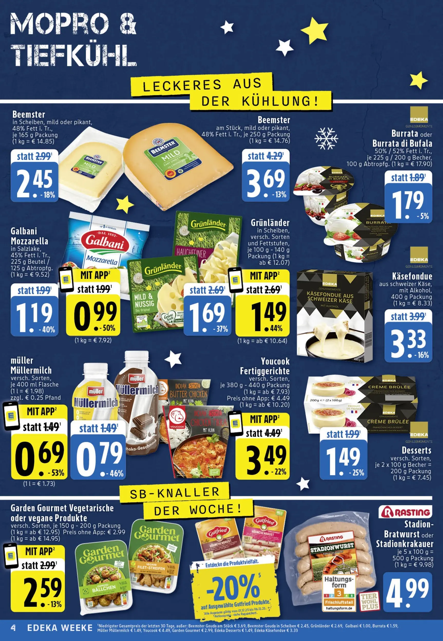 Edeka prospekt Köln	 (ab 01.12.2025) » Angebote Online | Seite: 4 | Produkte: Youcook, Bratwurst, Creme, Müllermilch