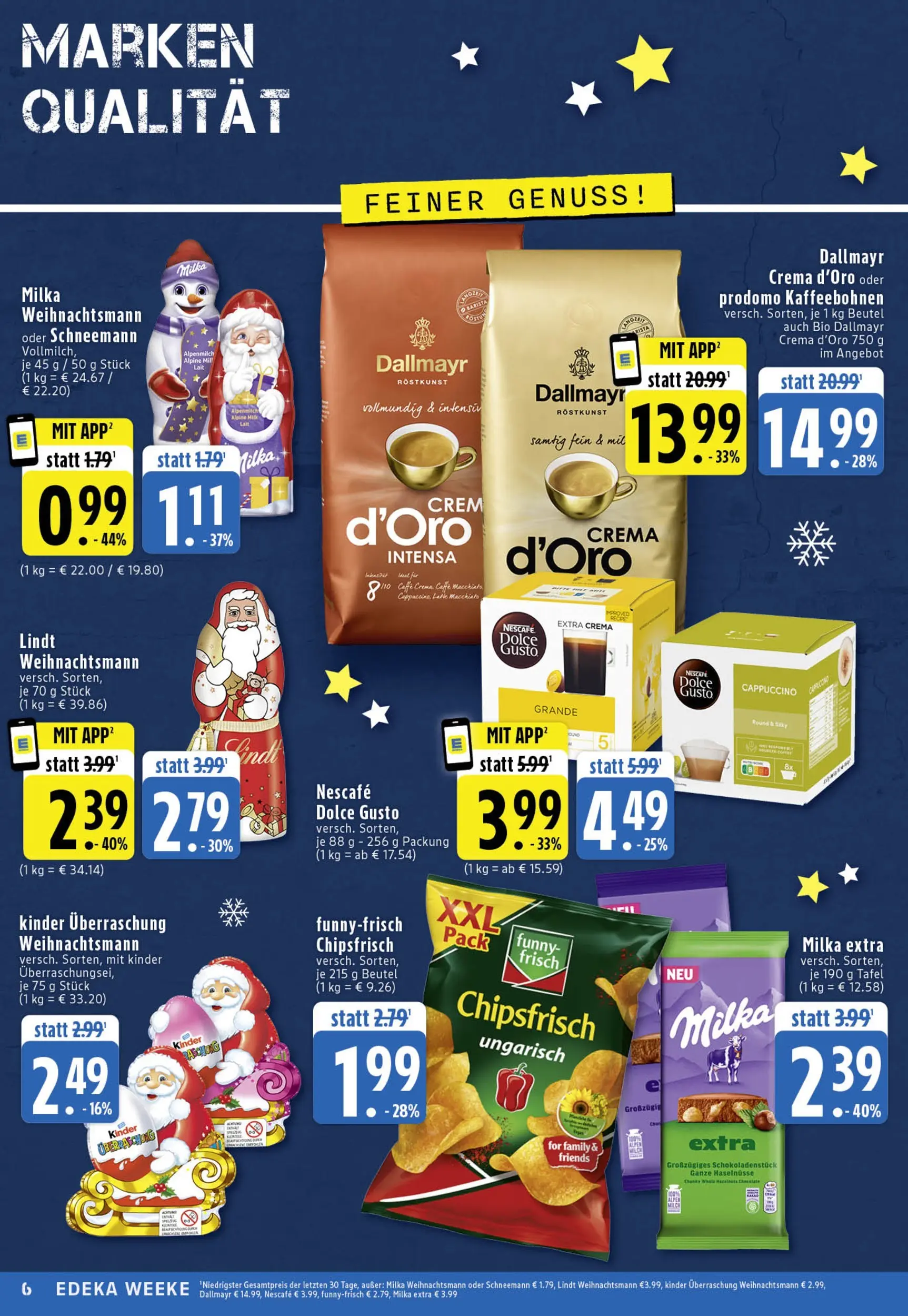Edeka prospekt Köln	 (ab 01.12.2025) » Angebote Online | Seite: 6 | Produkte: Nescafe, Milka, Dallmayr, Chips