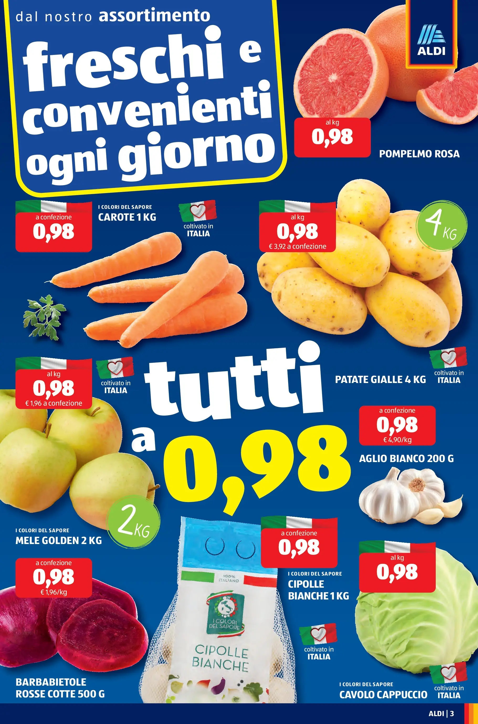 Nuovo Aldi - Buone Feste - le marche che ami dal 30/11/2025 > offerte anteprima 🛍️ | Pagina: 3 | Prodotti: Mele, Pompelmo, Aglio, Cappuccio