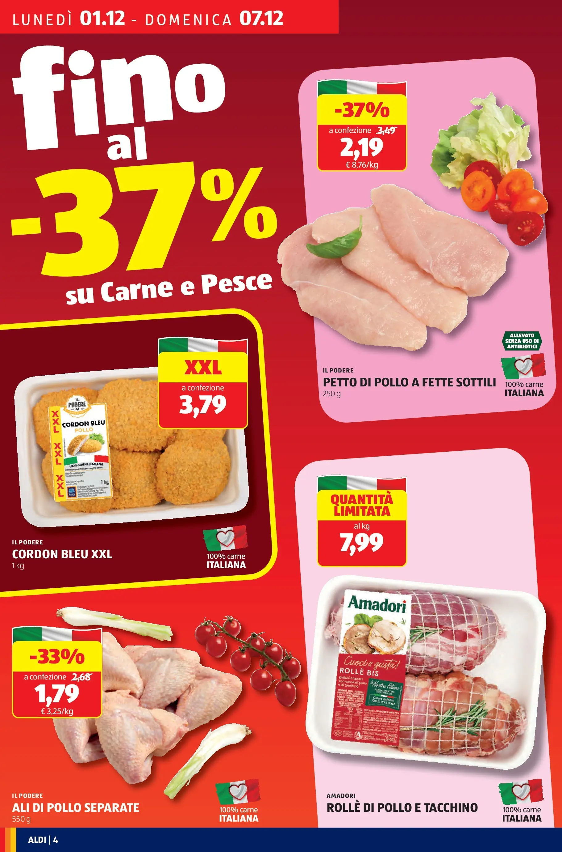 Nuovo Aldi - Buone Feste - le marche che ami dal 30/11/2025 > offerte anteprima 🛍️ | Pagina: 4 | Prodotti: Petto di Pollo, Pollo, Pesce, Tacchino