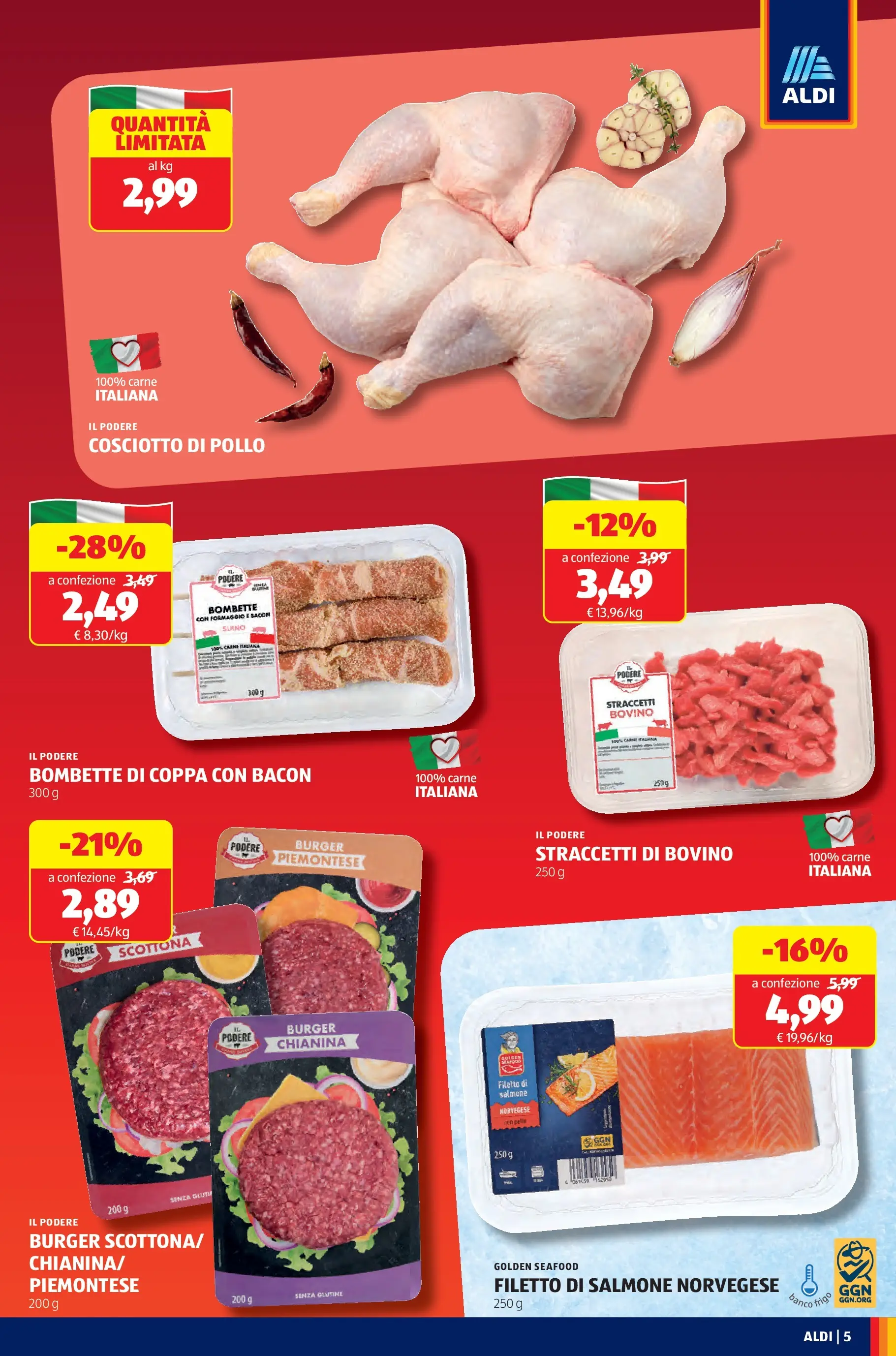 Nuovo Aldi - Buone Feste - le marche che ami dal 30/11/2025 > offerte anteprima 🛍️ | Pagina: 5 | Prodotti: Bovino, Pollo, Salmone, Suino