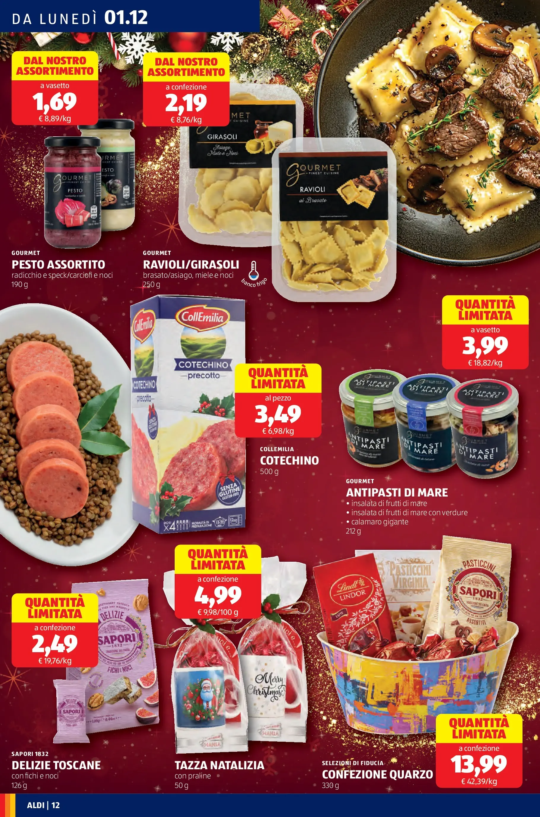 Nuovo Aldi - Buone Feste - le marche che ami dal 30/11/2025 > offerte anteprima 🛍️ | Pagina: 12 | Prodotti: Insalata, Frutti di mare, Pesto, Ravioli