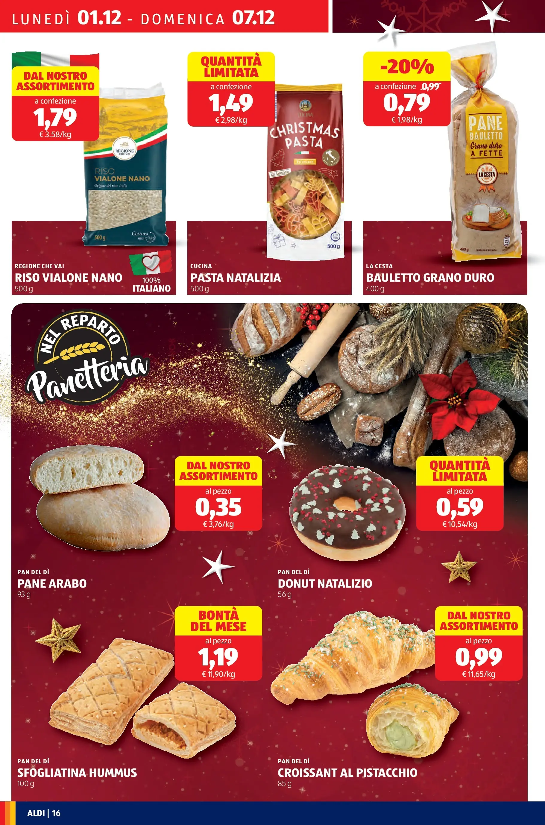 Nuovo Aldi - Buone Feste - le marche che ami dal 30/11/2025 > offerte anteprima 🛍️ | Pagina: 16 | Prodotti: Riso, Pasta, Hummus, Croissant