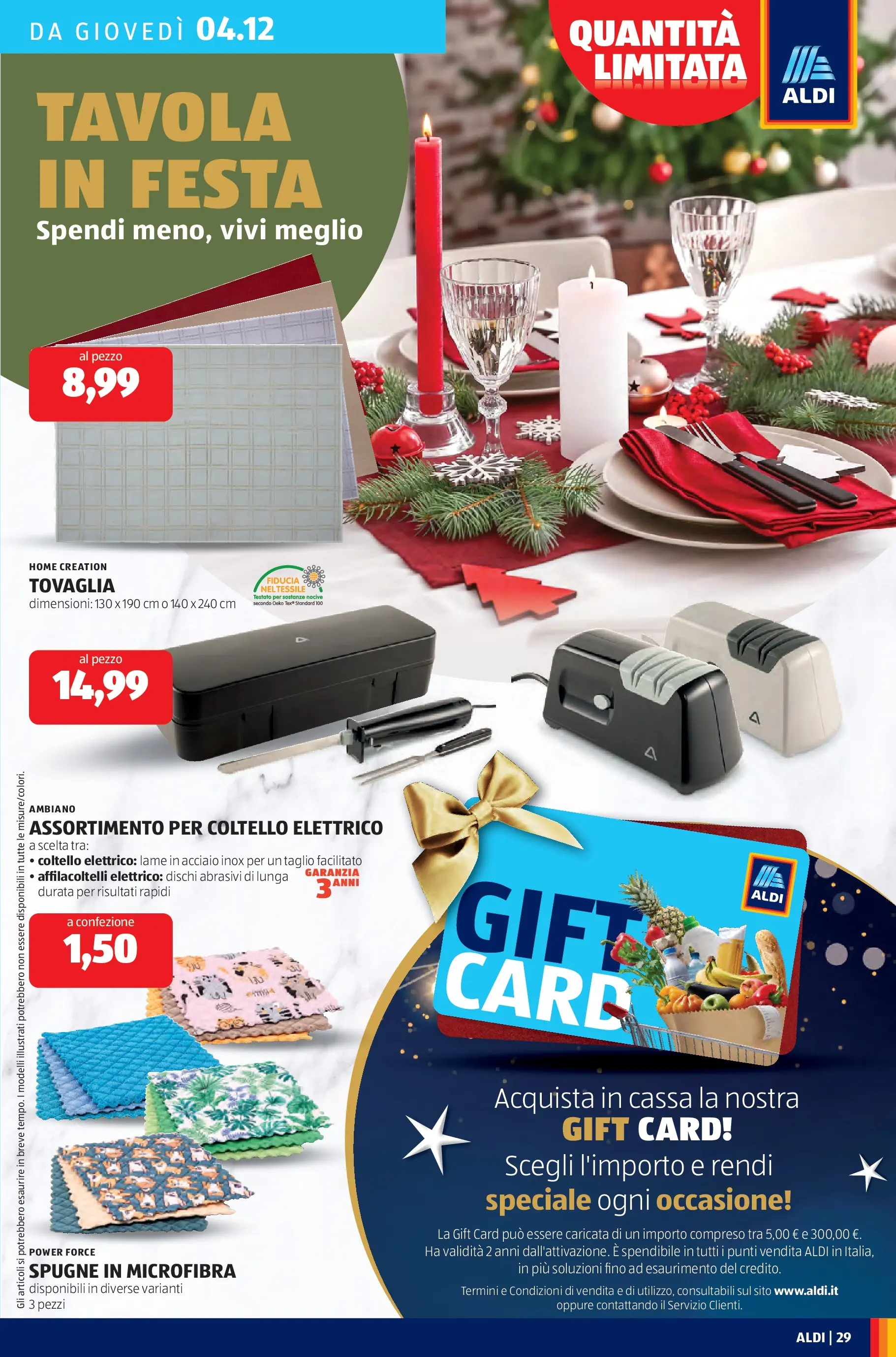 Nuovo Aldi - Buone Feste - le marche che ami dal 30/11/2025 > offerte anteprima 🛍️ | Pagina: 29 | Prodotti: Affilacoltelli, Tovaglia