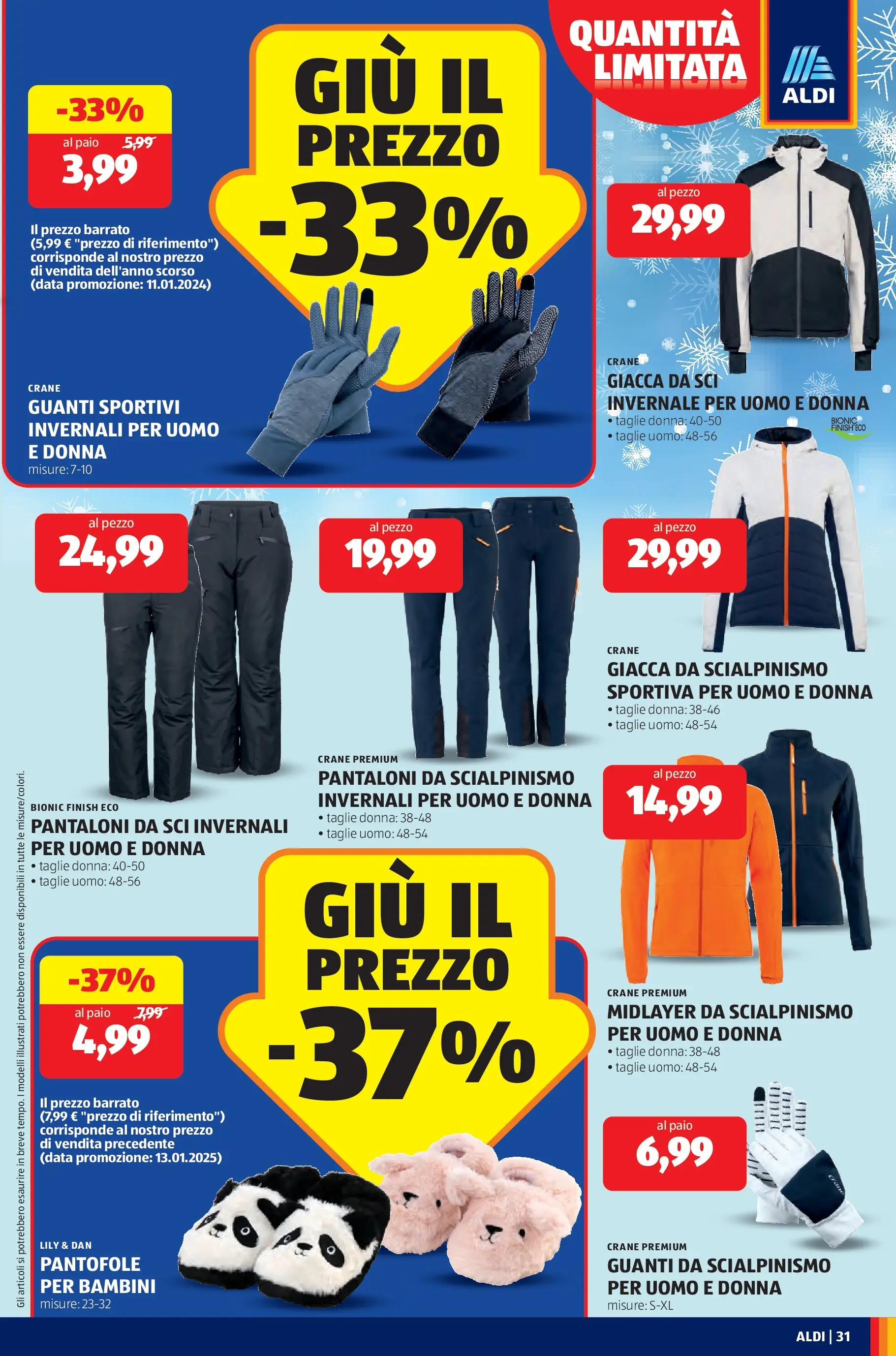 Nuovo Aldi - Buone Feste - le marche che ami dal 30/11/2025 > offerte anteprima 🛍️ | Pagina: 31 | Prodotti: Pantaloni, Pantofole, Guanti, Data