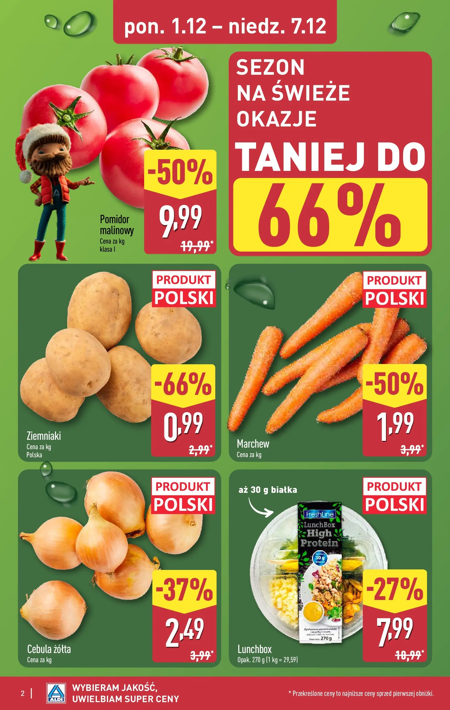 Aldi - Święta w super cenach w ALDI od 30.11.2025 - Ulotka PDF, promocje | Strona: 2 | Produkty: Pomidor malinowy, Ziemniaki