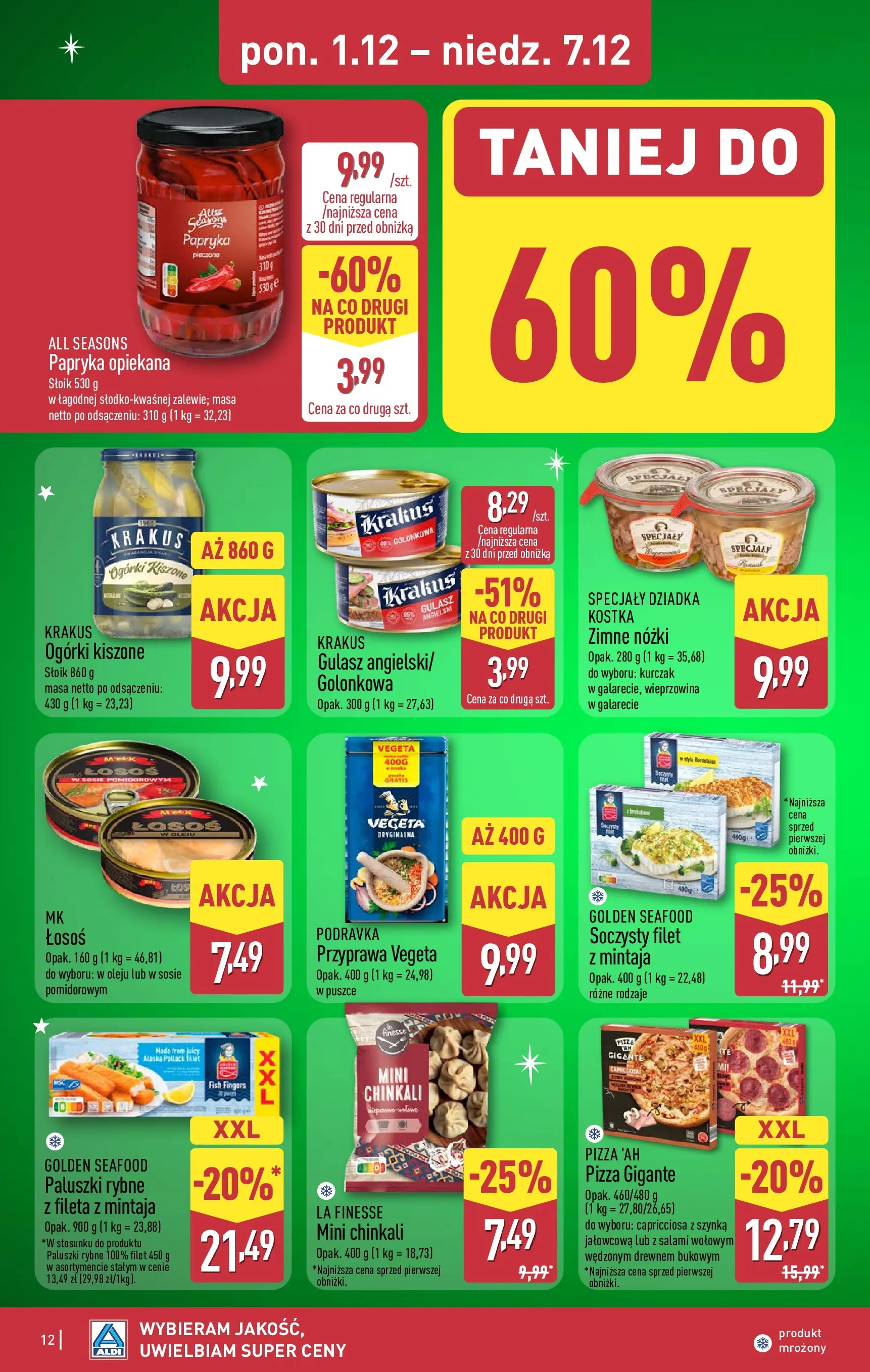 Aldi - Święta w super cenach w ALDI od 30.11.2025 - Ulotka PDF, promocje | Strona: 12 | Produkty: Kurczak, Paluszki, Pizza, Wieprzowina