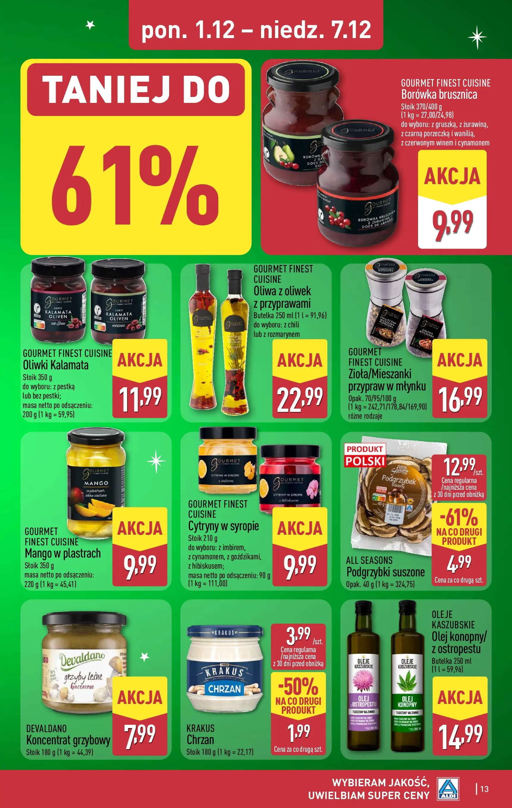 Aldi - Święta w super cenach w ALDI od 30.11.2025 - Ulotka PDF, promocje | Strona: 13 | Produkty: Mango, Cytryny, Żurawina, Olej