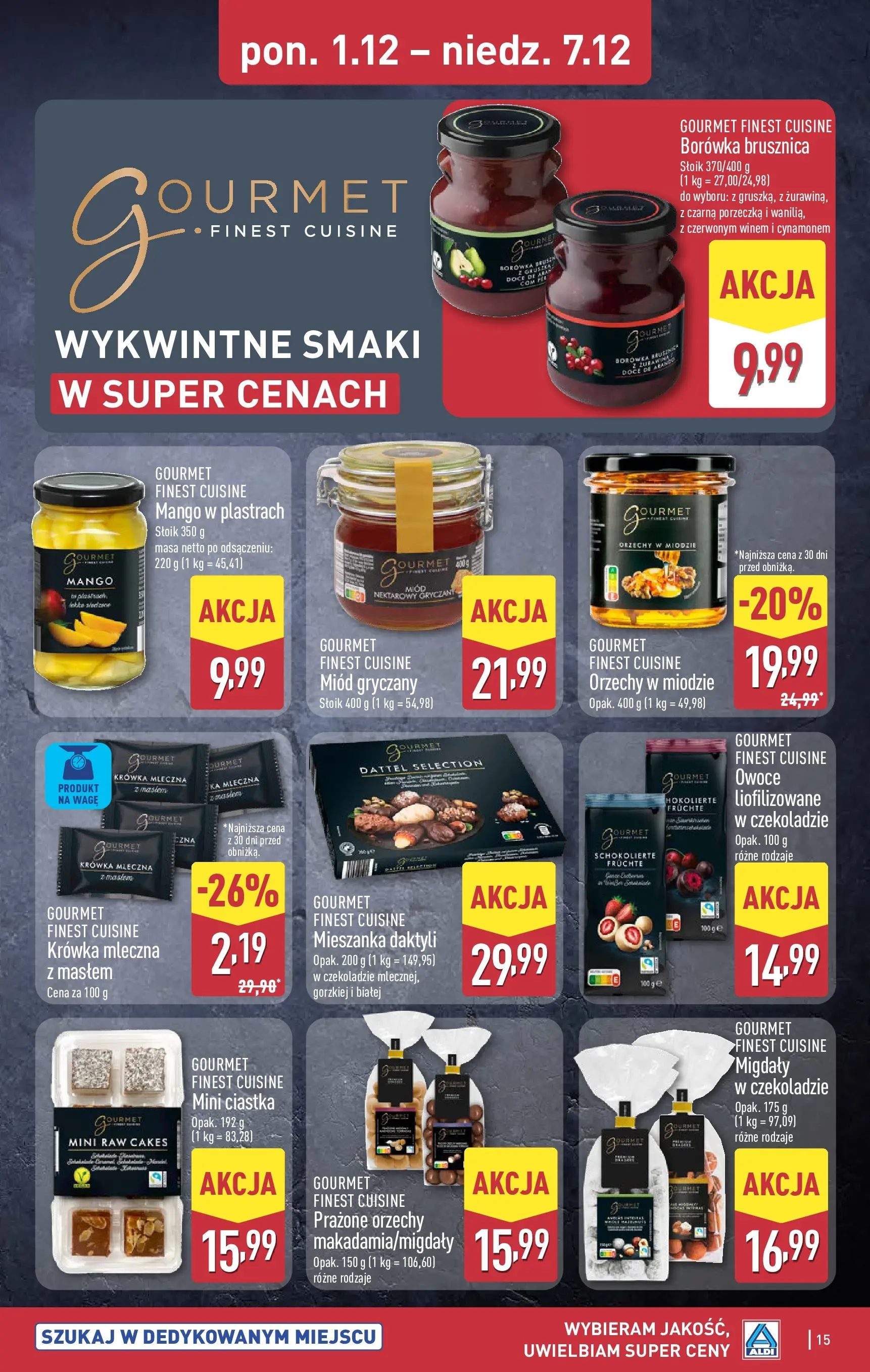 Aldi - Święta w super cenach w ALDI od 30.11.2025 - Ulotka PDF, promocje | Strona: 15 | Produkty: Mango, Krowka, Miód gryczany, Żurawina
