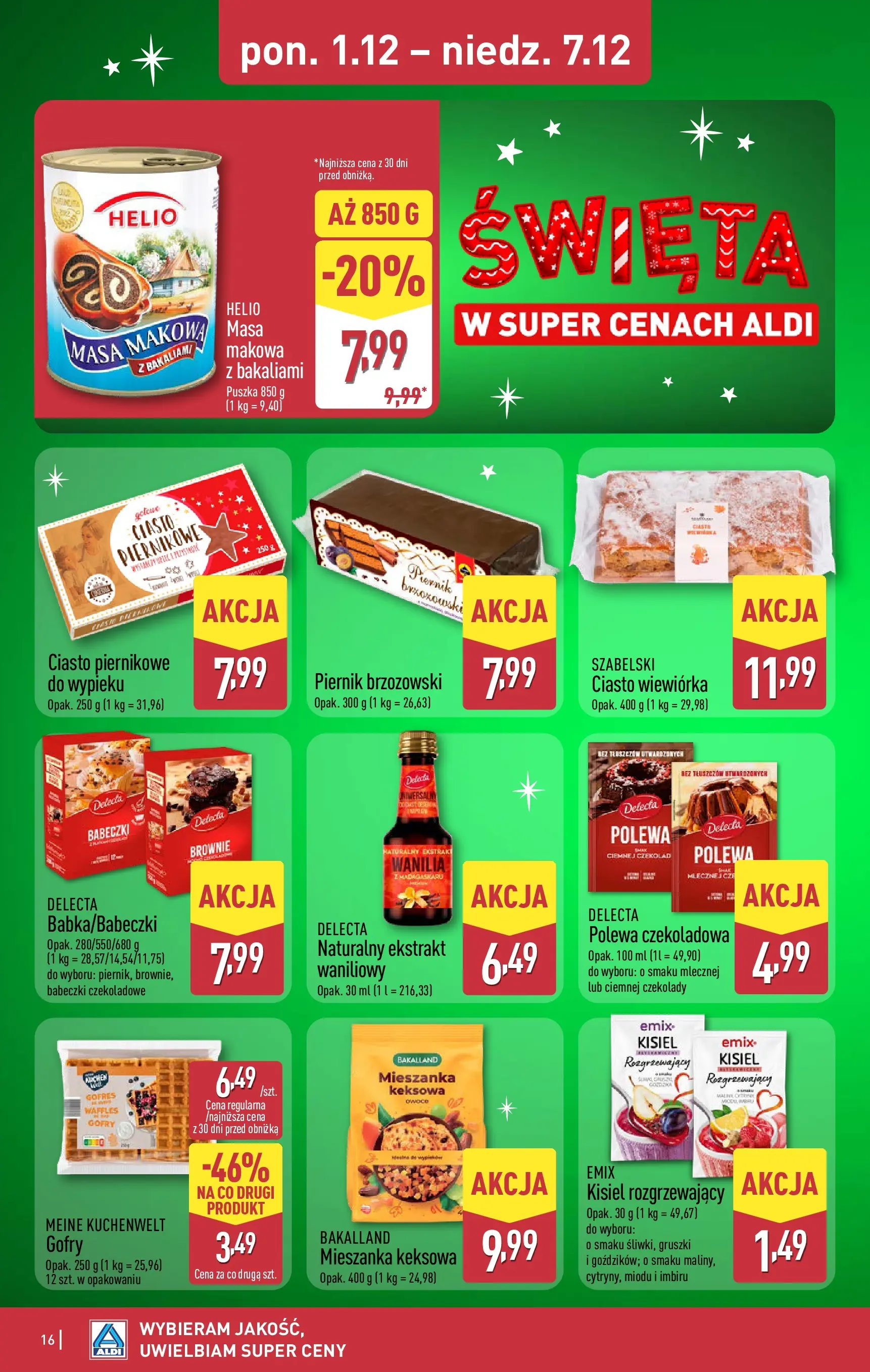Aldi - Święta w super cenach w ALDI od 30.11.2025 - Ulotka PDF, promocje | Strona: 16 | Produkty: Czekoladowa, Polewa czekoladowa, Ciasto, Brownie