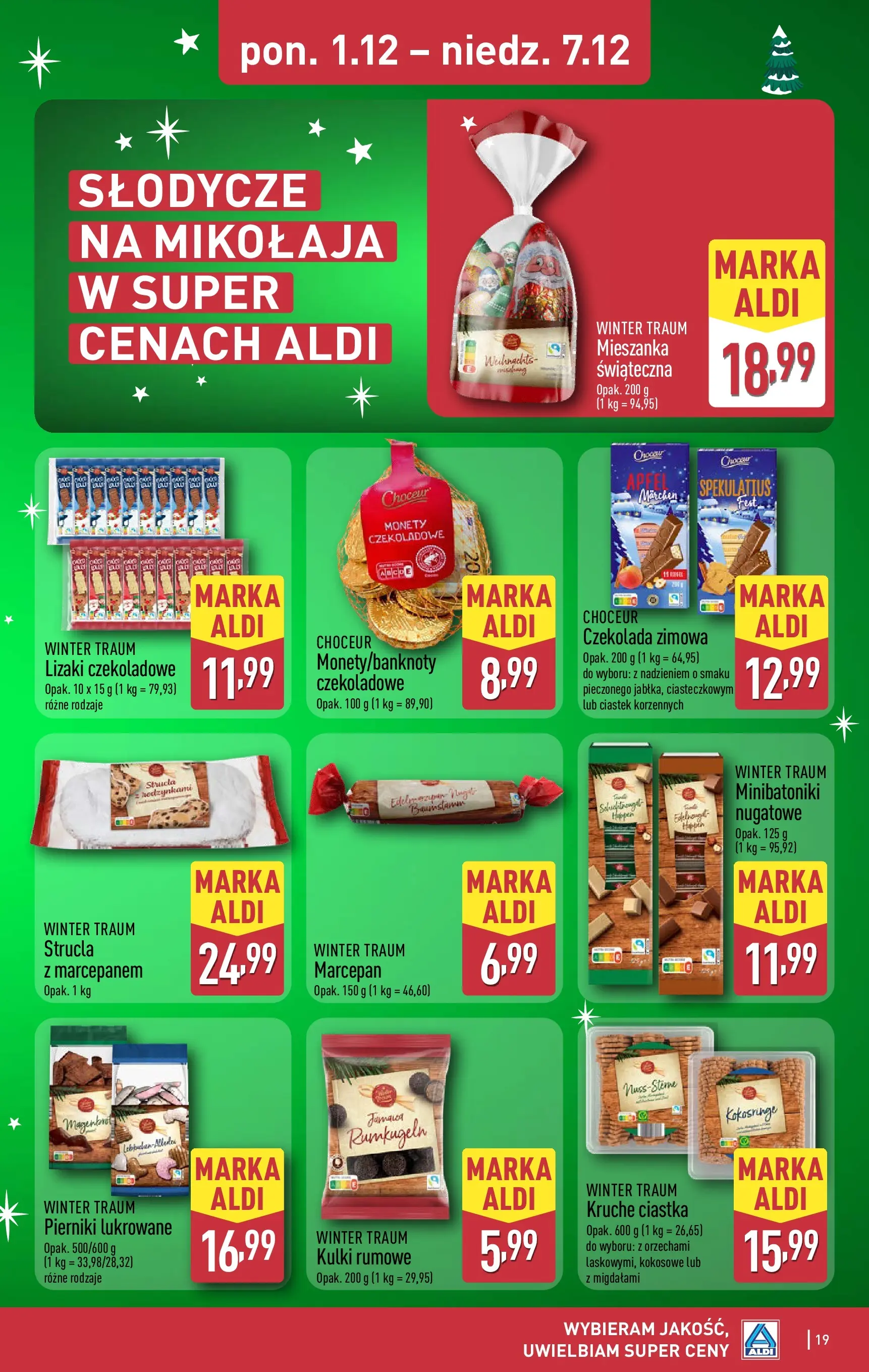 Aldi - Święta w super cenach w ALDI od 30.11.2025 - Ulotka PDF, promocje | Strona: 19 | Produkty: Słodycze, Lizaki, Ciastka, Marcepan