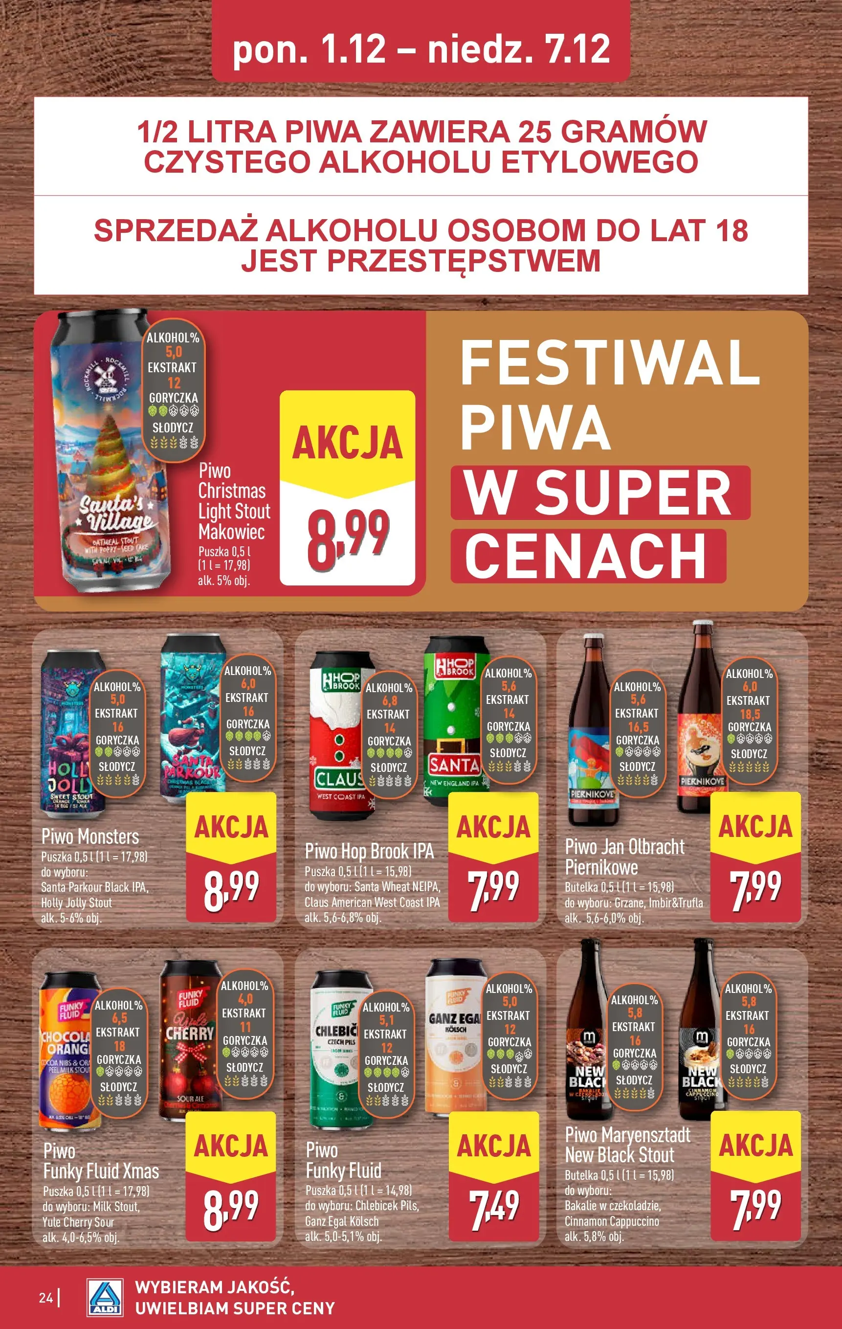 Aldi - Święta w super cenach w ALDI od 30.11.2025 - Ulotka PDF, promocje | Strona: 24 | Produkty: Cappuccino, Piwo