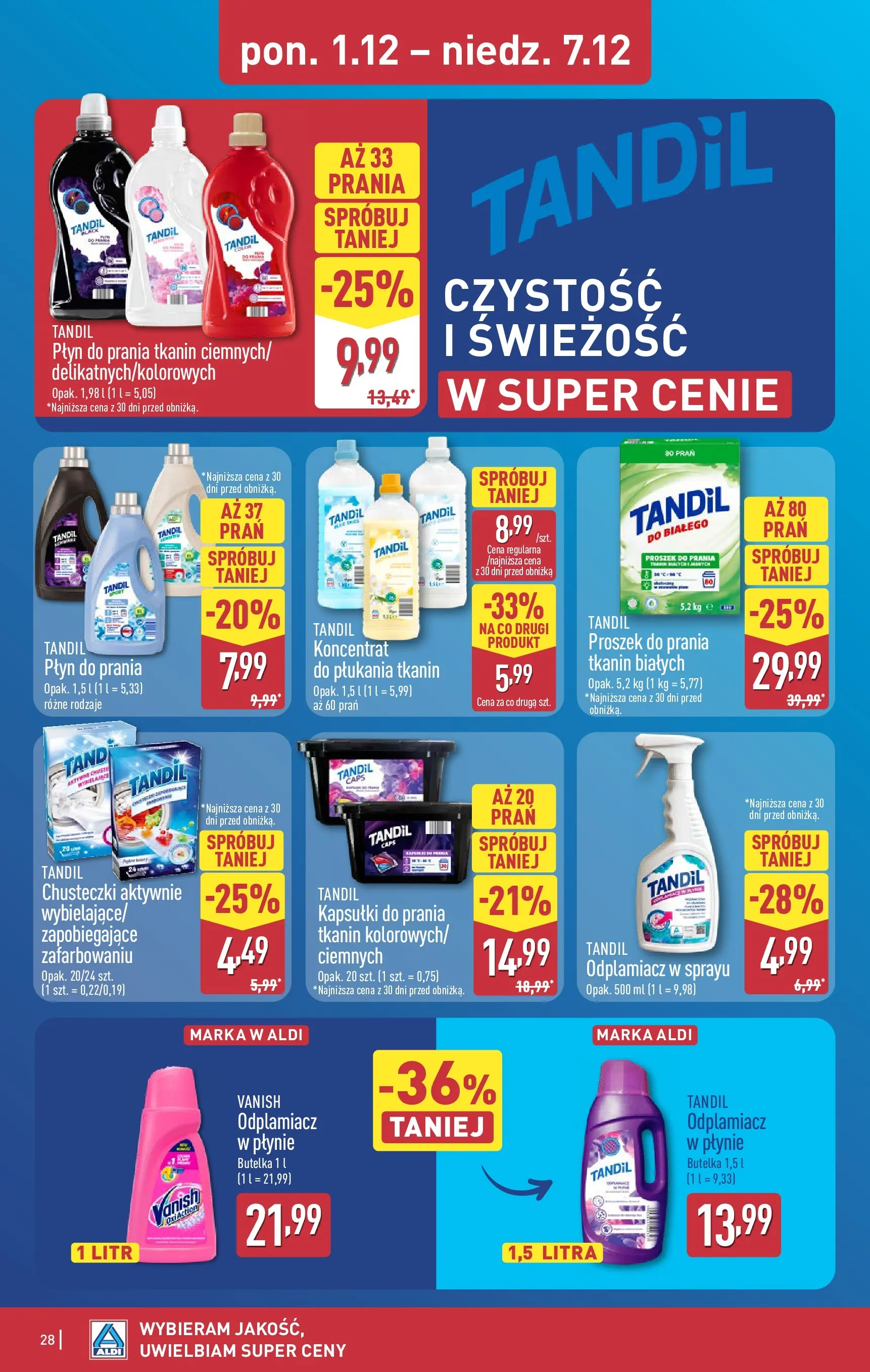 Aldi - Święta w super cenach w ALDI od 30.11.2025 - Ulotka PDF, promocje | Strona: 28 | Produkty: Vanish, Kapsułki do prania, Proszek do prania, Odplamiacz