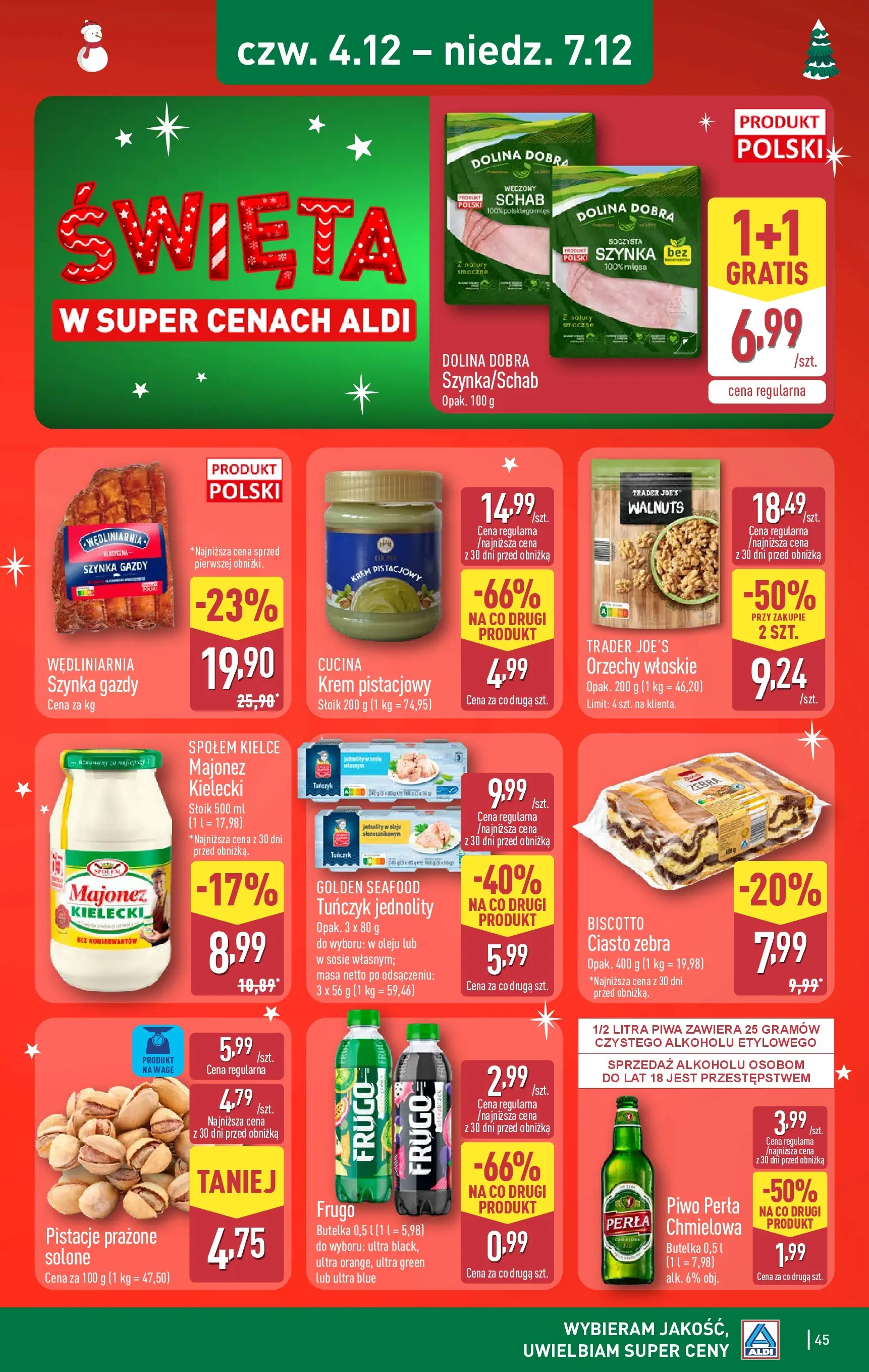 Aldi - Święta w super cenach w ALDI od 30.11.2025 - Ulotka PDF, promocje | Strona: 45 | Produkty: Ciasto, Tuńczyk, Orzechy, Krem