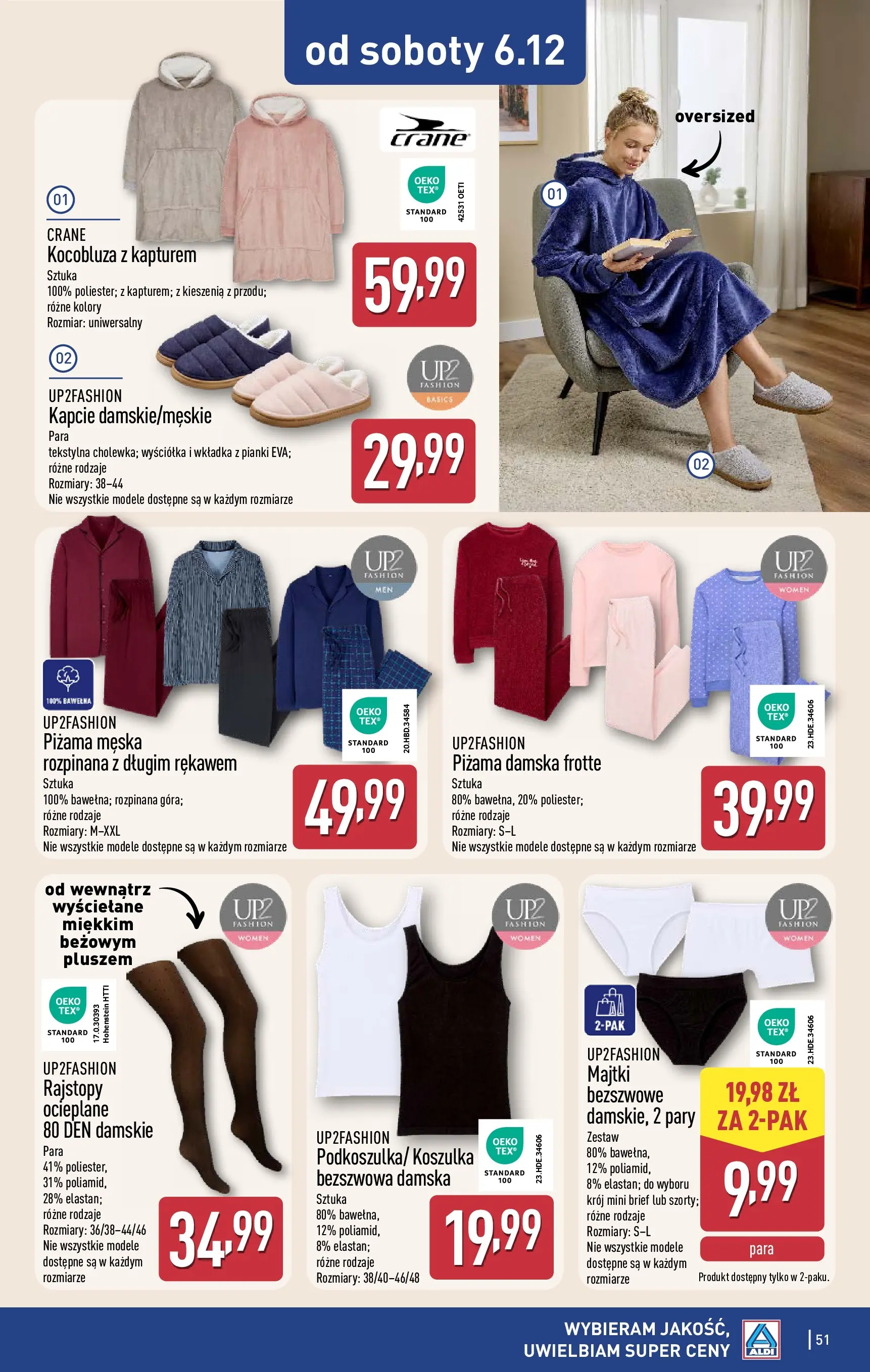 Aldi - Święta w super cenach w ALDI od 30.11.2025 - Ulotka PDF, promocje | Strona: 51 | Produkty: Majtki, Piżama, Kapcie, Pianki