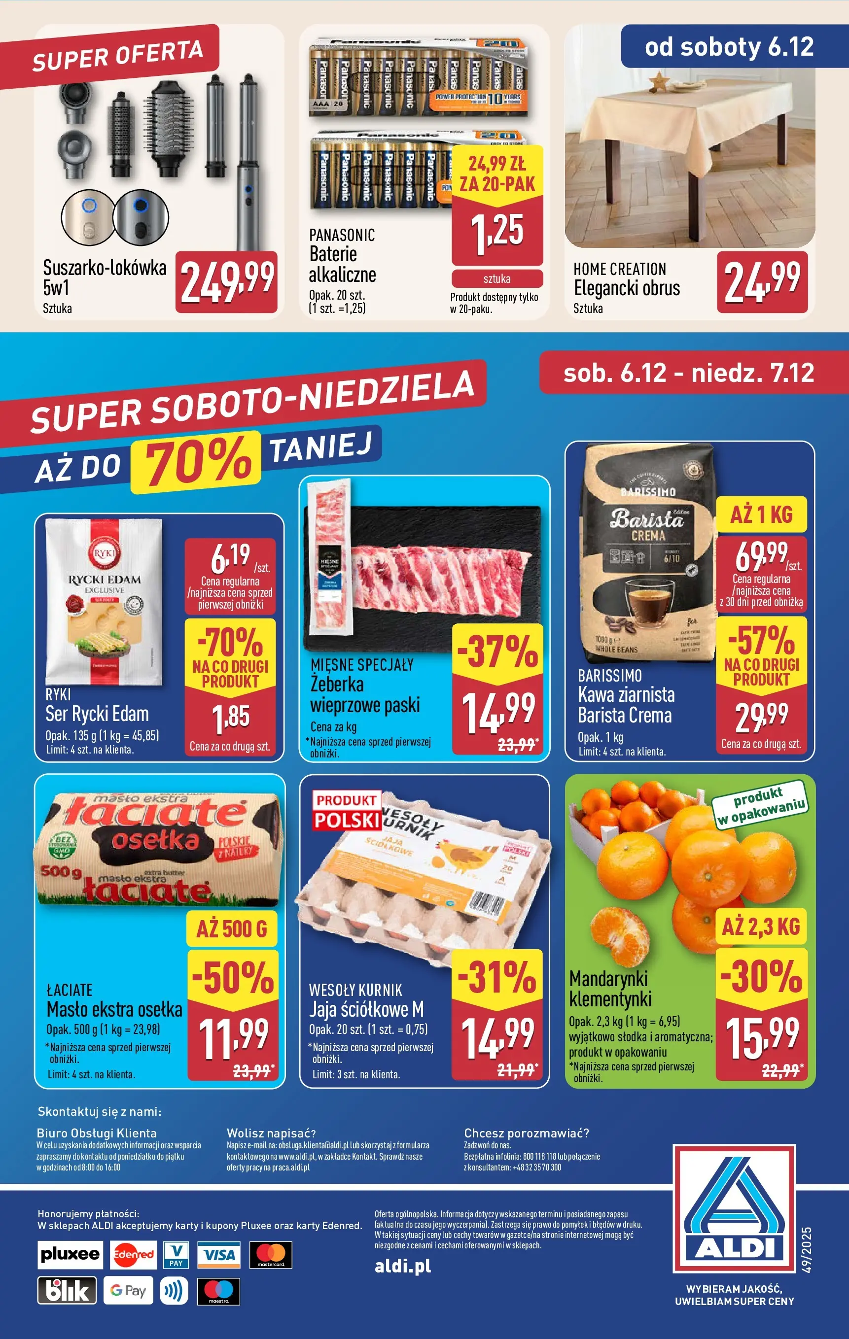 Aldi - Święta w super cenach w ALDI od 30.11.2025 - Ulotka PDF, promocje | Strona: 54 | Produkty: Masło ekstra osełka, Baterie, Kawa, Mandarynki
