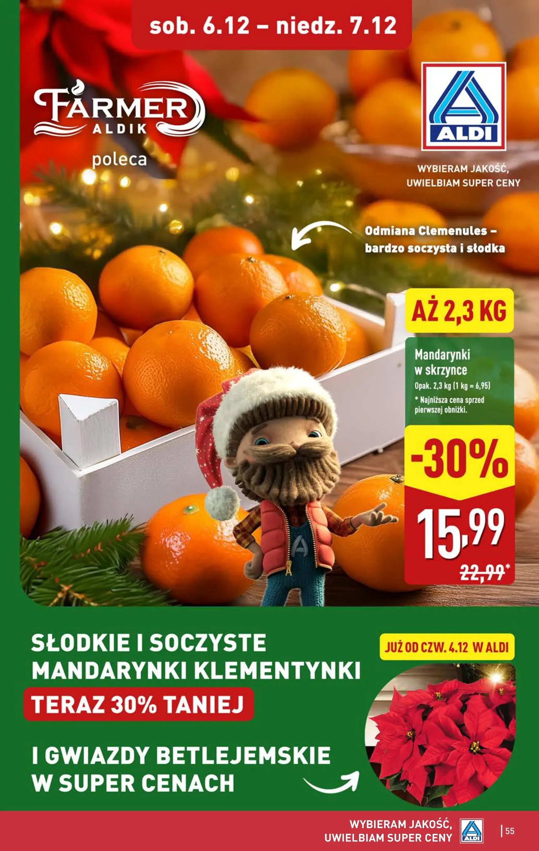 Aldi - Święta w super cenach w ALDI od 30.11.2025 - Ulotka PDF, promocje | Strona: 55 | Produkty: Mandarynki