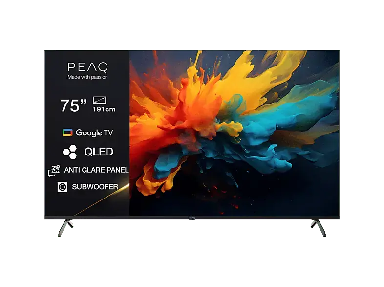 Peaq PTV 75GQU-5025C AG (2025) 75 Zoll Google QLED UHD Smart TV; QLED TV