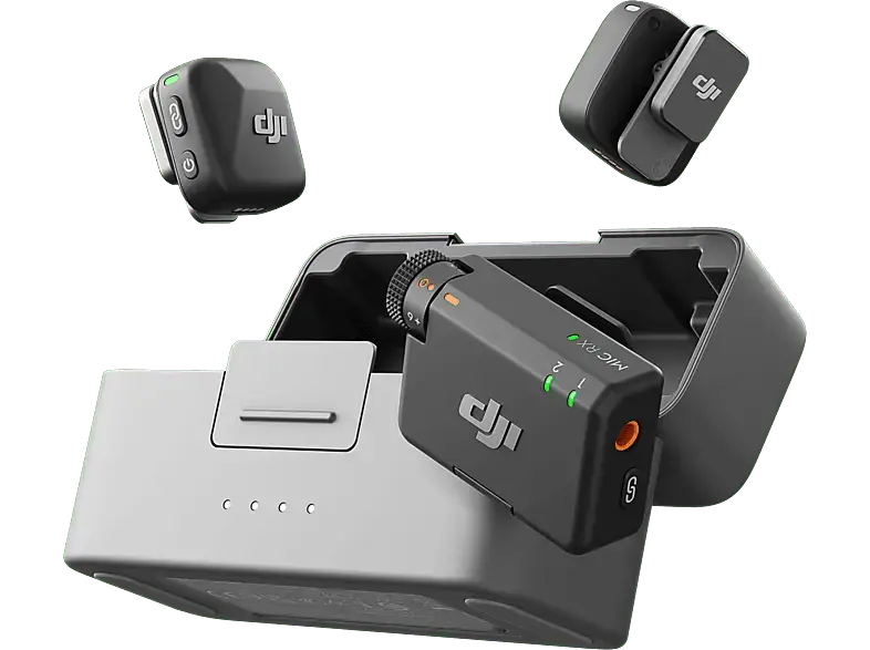 DJI Mic Mini, 2x Sender + 1x Empfänger, inkl. Ladeschale, schwarz; Mikrofonsystem