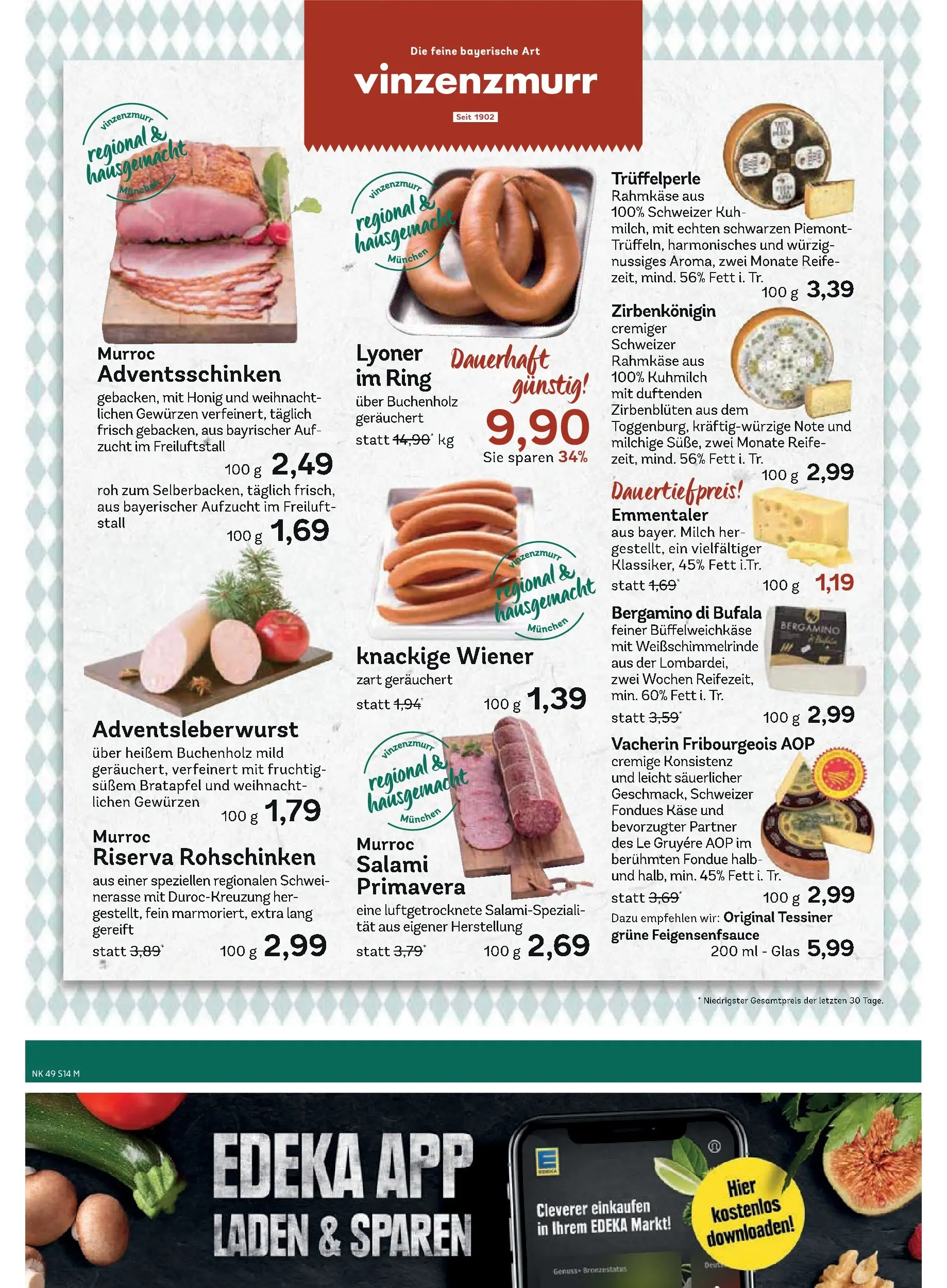 Edeka prospekt München	 (ab 01.12.2025) » Angebote Online | Seite: 16 | Produkte: Milch, Käse, Salami, Fondue