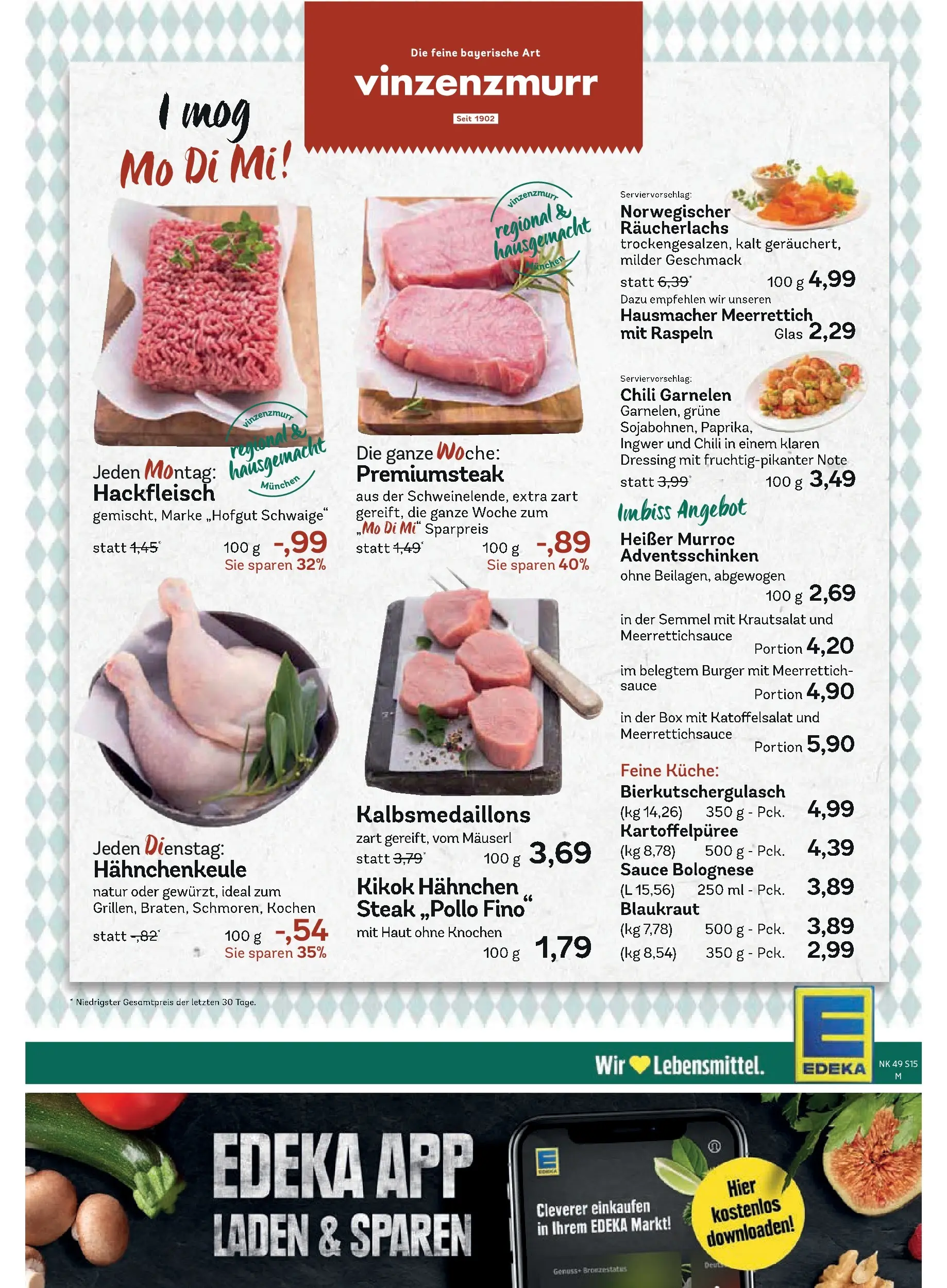 Edeka prospekt München	 (ab 01.12.2025) » Angebote Online | Seite: 17 | Produkte: Box, Dressing, Burger, Steak