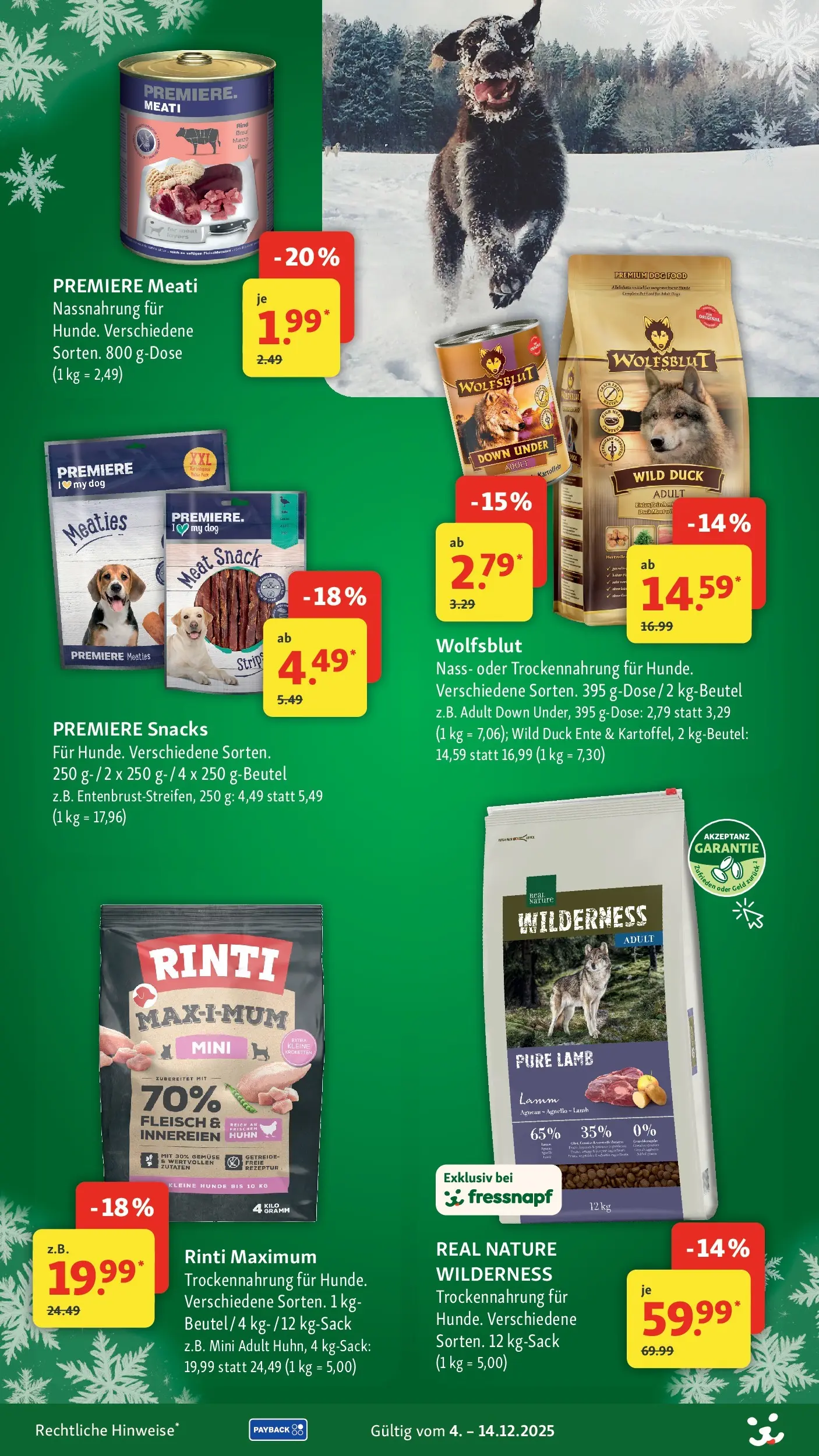 Fressnapf - Fressnapf: Festliche Angebote (ab 03.12.2025) zum Blättern | Seite: 3 | Produkte: Gemüse, Getreide, Fleisch, Ente