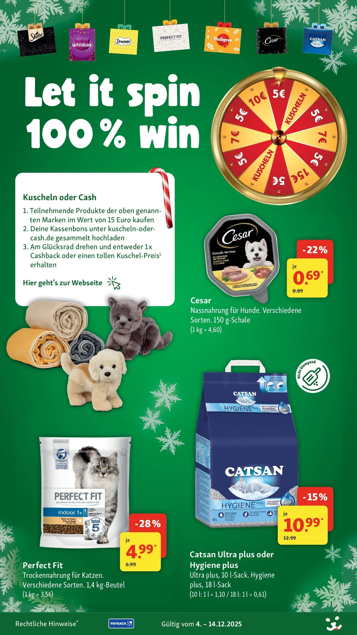 Fressnapf - Fressnapf: Festliche Angebote (ab 03.12.2025) zum Blättern | Seite: 9 | Produkte: Catsan, Sheba, Pedigree, Whiskas