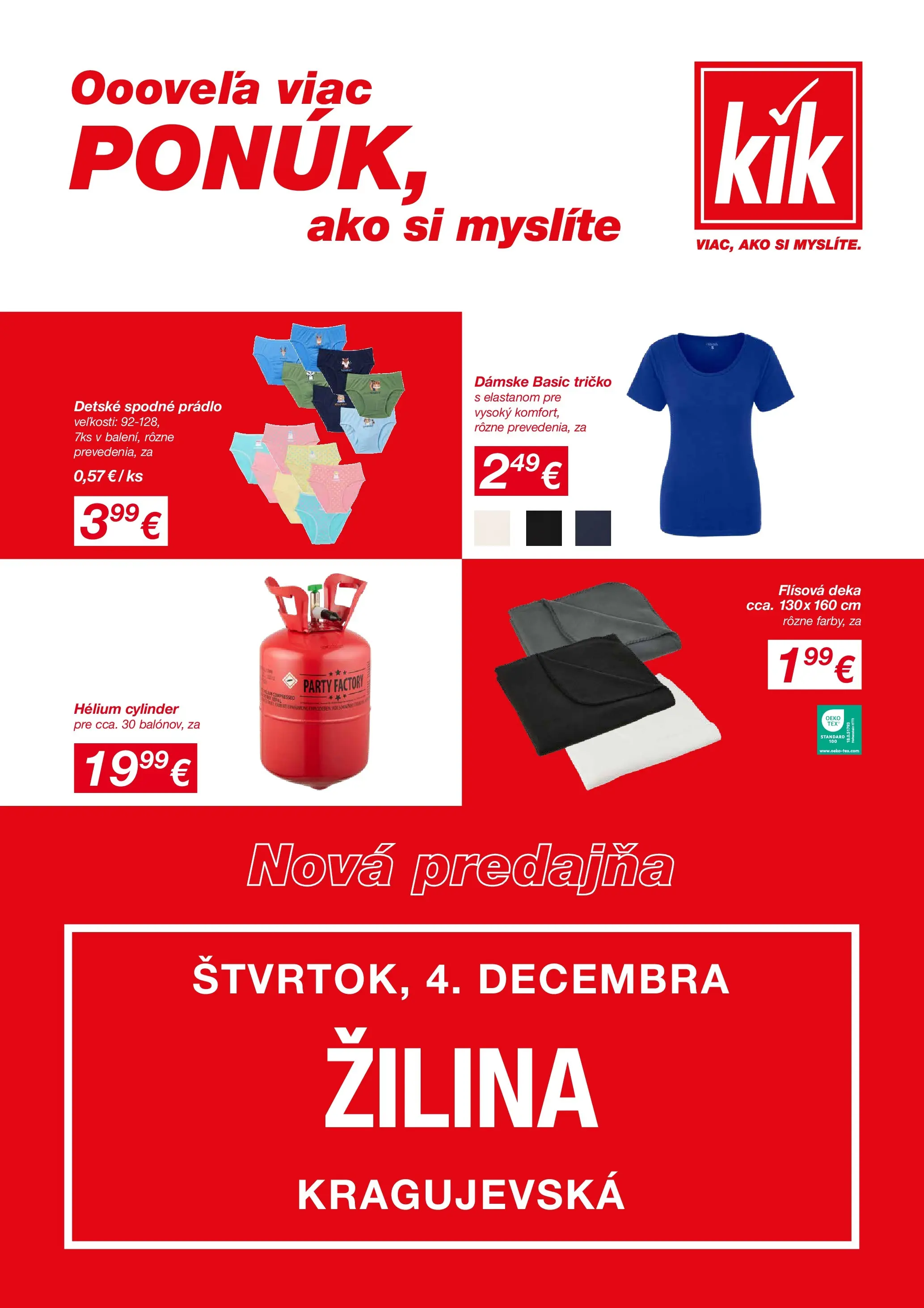 Kik - KiK leták platný do 06.12.2025 od 03.12.2025 → Aktuálny textil výpredaj online | Strana: 1 | Produkty: Tričko